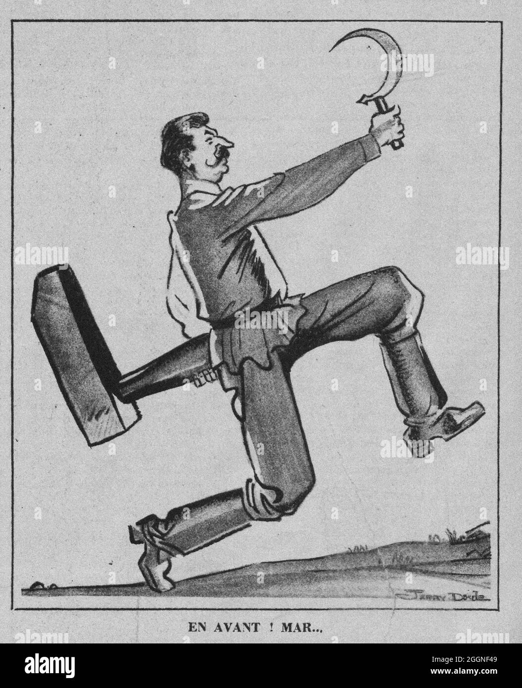 En avant! März ... Aus Richtung Marianne: grand hebdomadaire littéraire illustré, 13.9.1939. Museum: PRIVATE SAMMLUNG. Autor: Jerry Doyle. Stockfoto