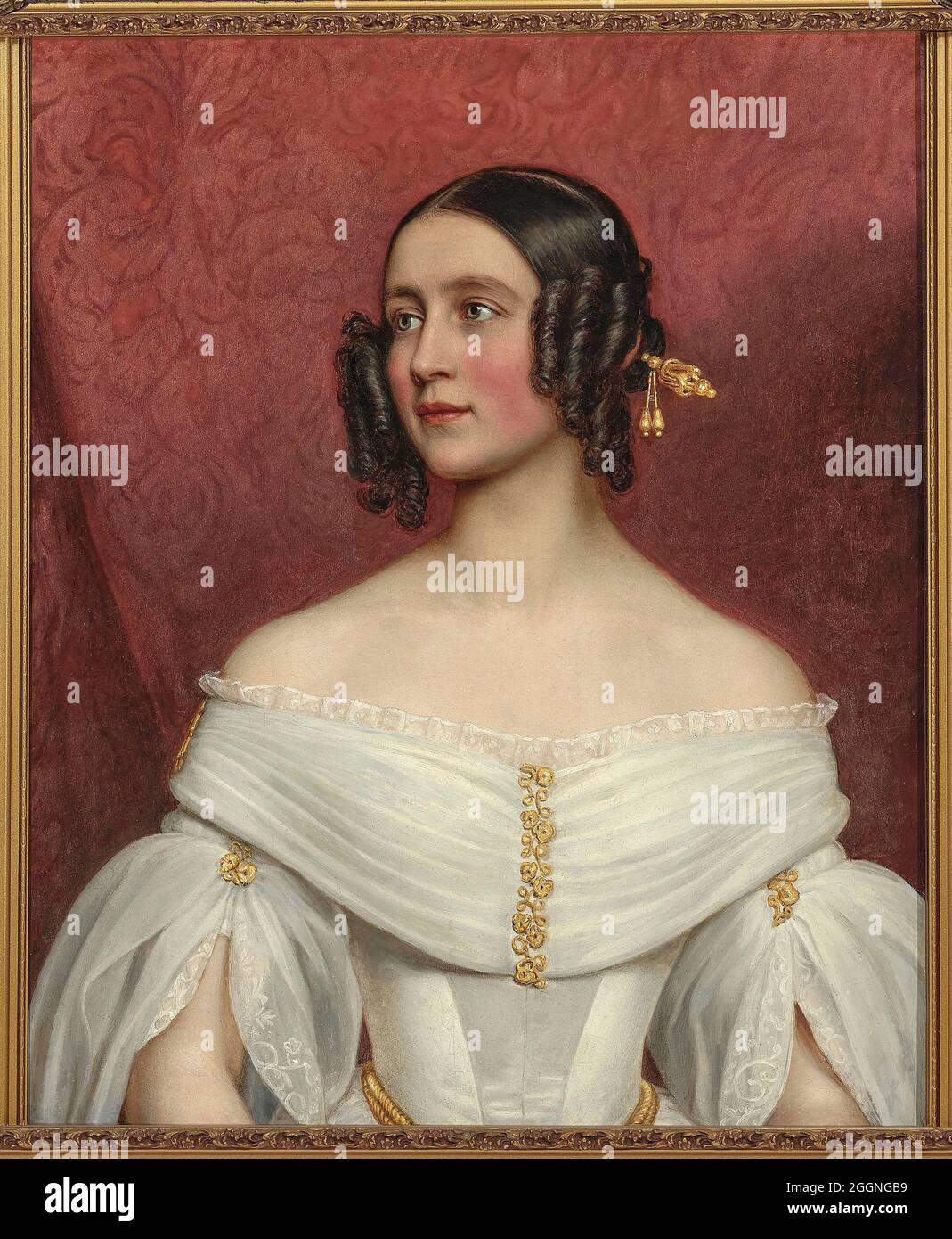 Prinzessin Adelgunde von Bayern (1823-1914) als Braut. Museum: PRIVATE SAMMLUNG. Autor: Joseph Karl Stieler. Stockfoto