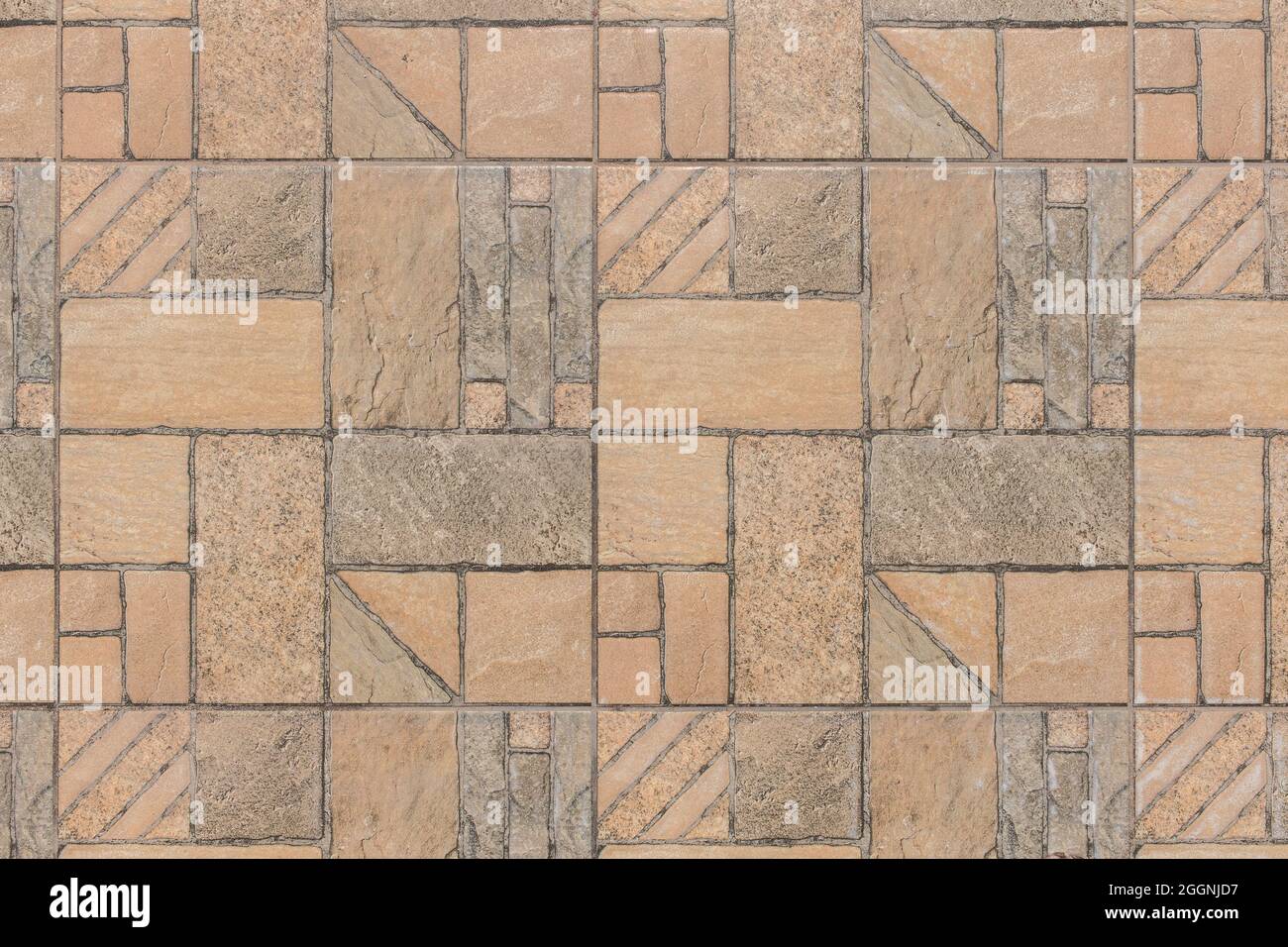 Stein Muster abstrakt Bodenfliesen Mosaik Textur Hintergrund. Stockfoto
