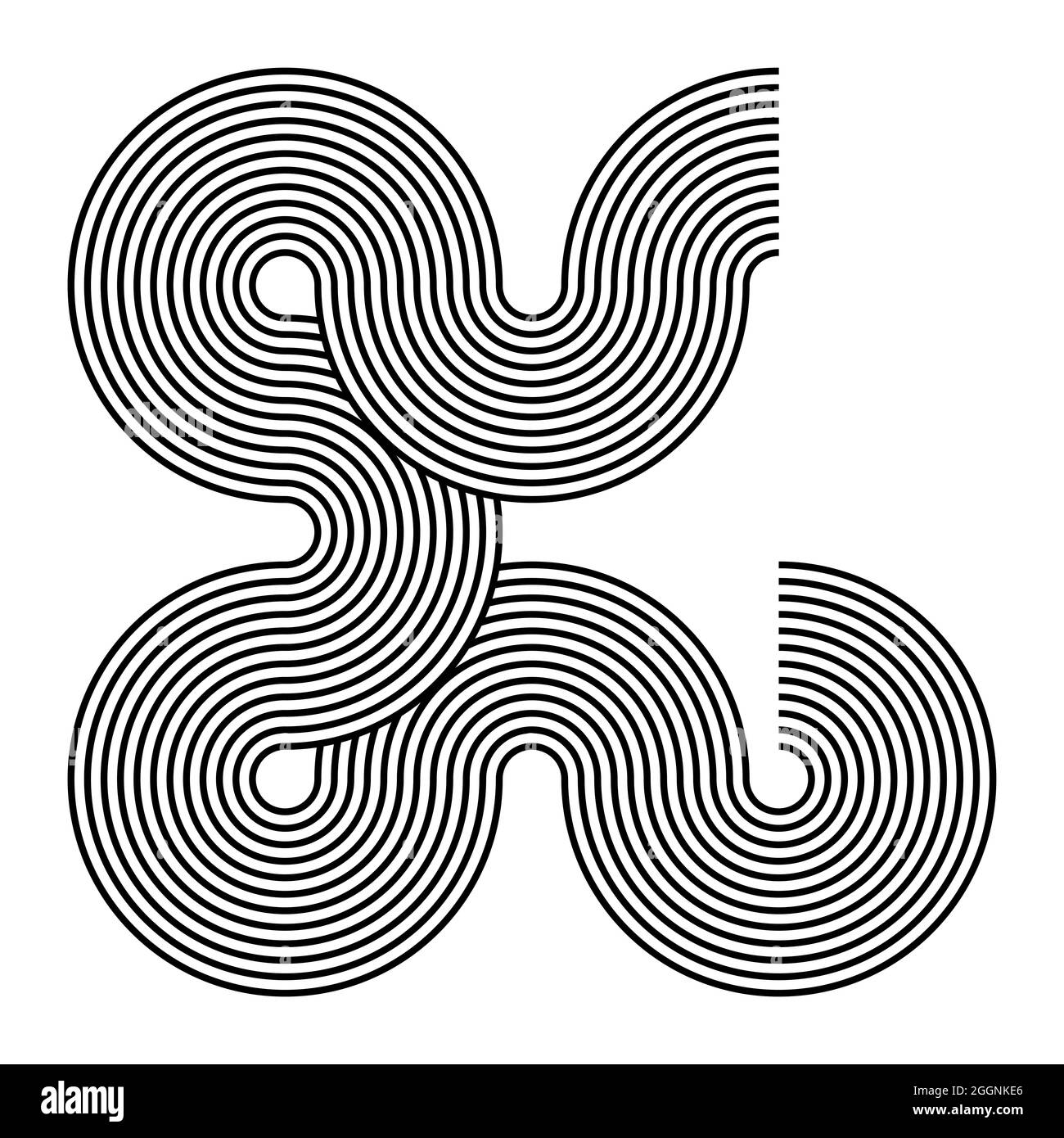 Schöne geometrische abstrakte digitale Kunst, modern und bunt Stockfoto