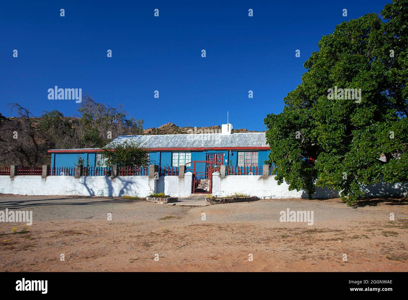 Hibiscus Rd, altes Haus in Okiep, Namaqualand, Nordkap Stockfoto