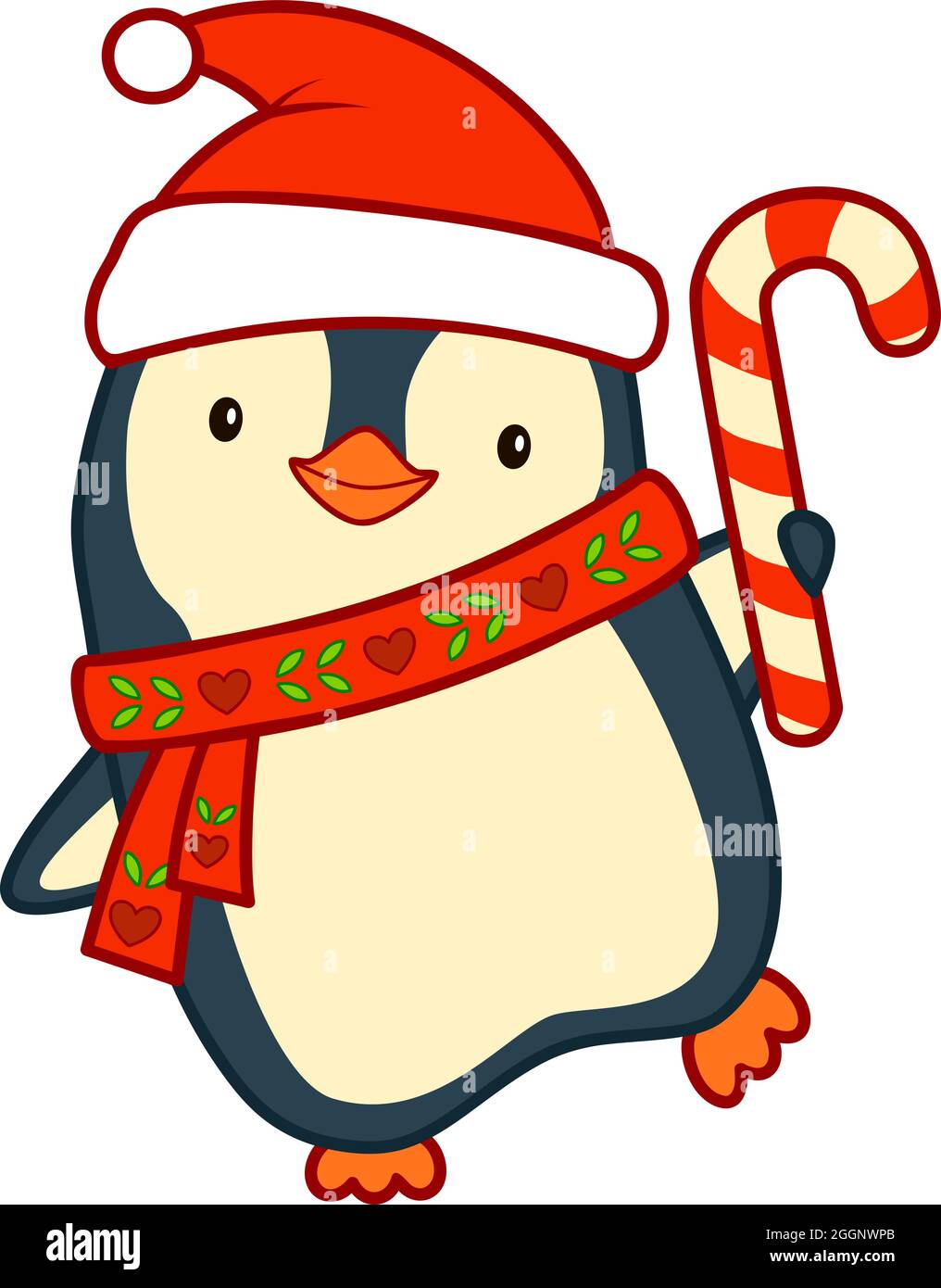 Weihnachten Cartoons Clip Art. Weihnachten Pinguin Vektor-Illustration