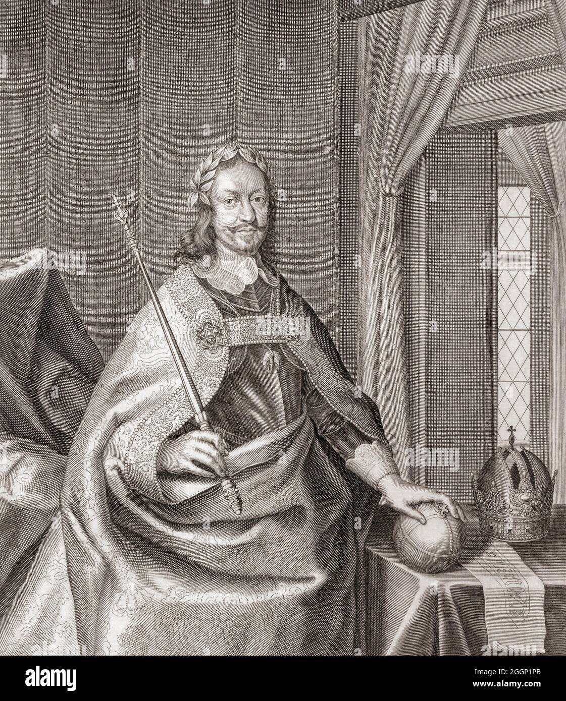 Ferdinand III., 1608 - 1657. Ab 1621 Erzherzog von Österreich, ab 1625 König von Ungarn, ab 1627 König von Kroatien und Böhmen und Kaiser des Heiligen Römischen Reiches von 1637 bis zu seinem Tod. Nach einem Werk von Cornelis Bloemaert II. Aus dem 17. Jahrhundert Stockfoto