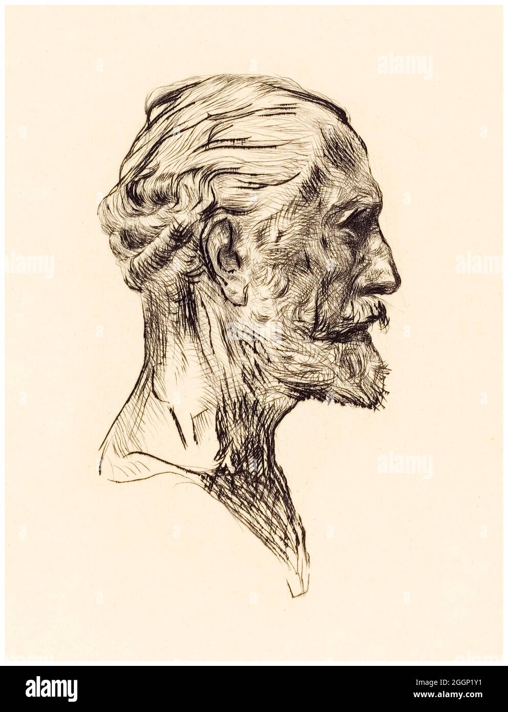 Antonin Proust (1832-1905), französischer Journalist und Politiker, Drypoint-Porträtstich von Auguste Rodin, 1885 Stockfoto