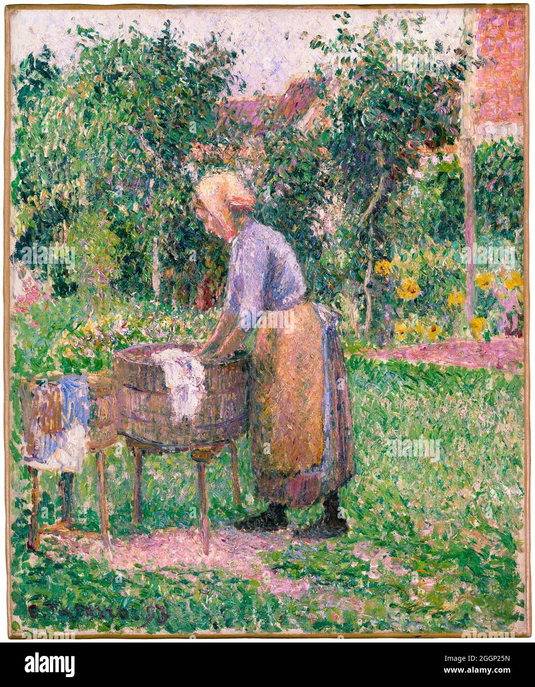 Camille Pissarro, Eine Wascherin in Éragny, Gemälde, 1893 Stockfoto