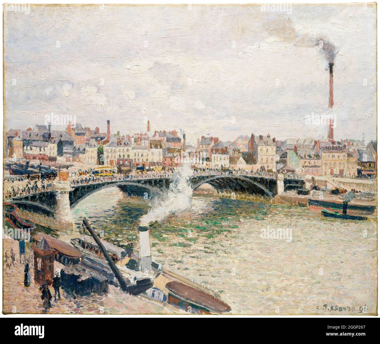 Morgen, ein trüber Tag, Rouen, Landschaftsmalerei von Camille Pissarro, 1896 Stockfoto