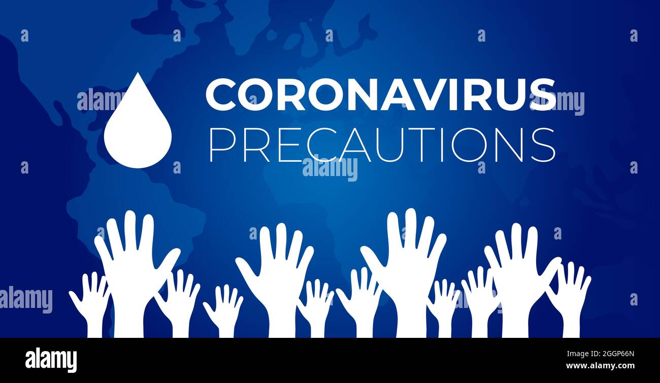 Coronavirus Vorsichtsmaßnahmen Hände Waschen Abbildung Stock Vektor