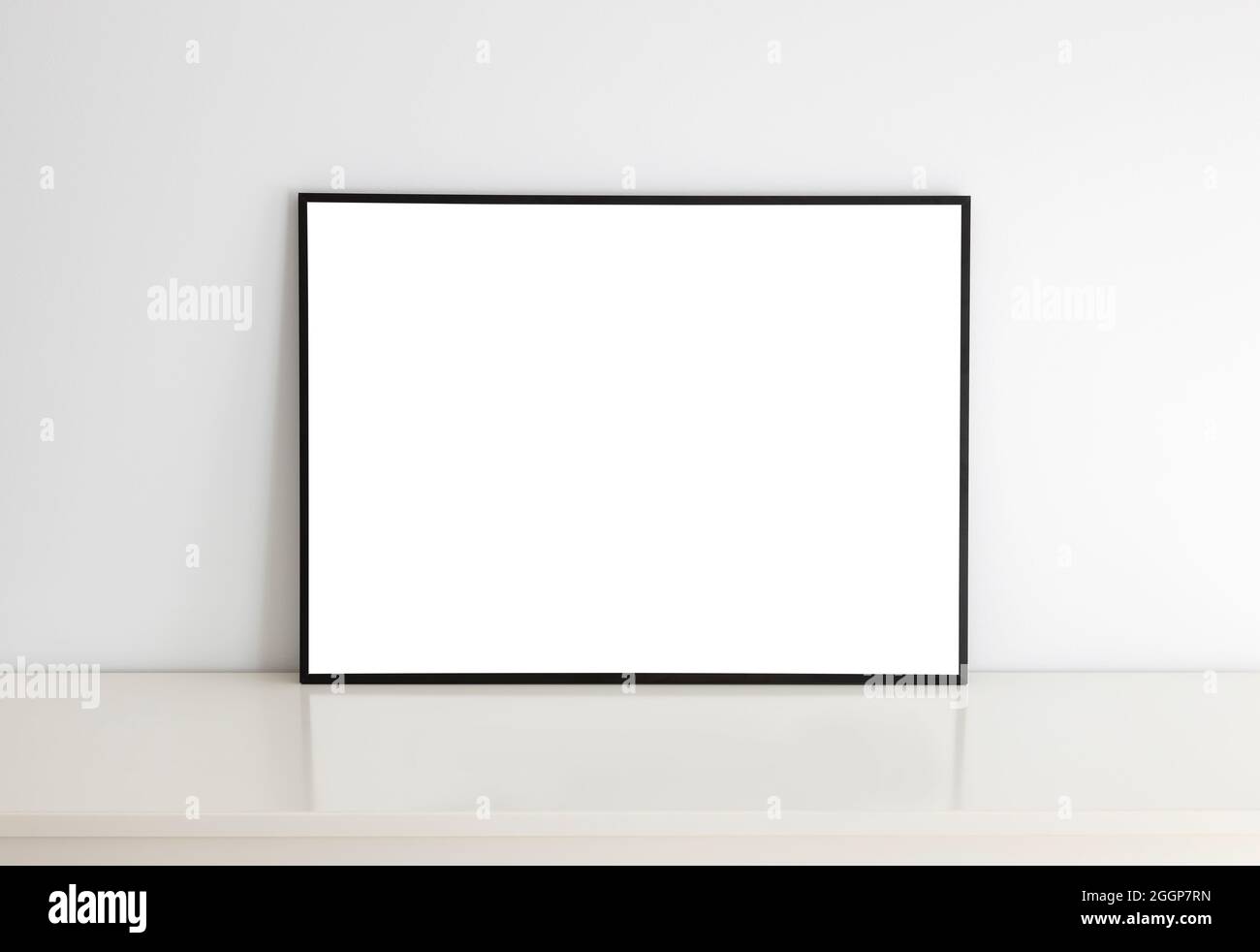 Rechteckiger imitierter Rahmen mit Reflexion. Stockfoto