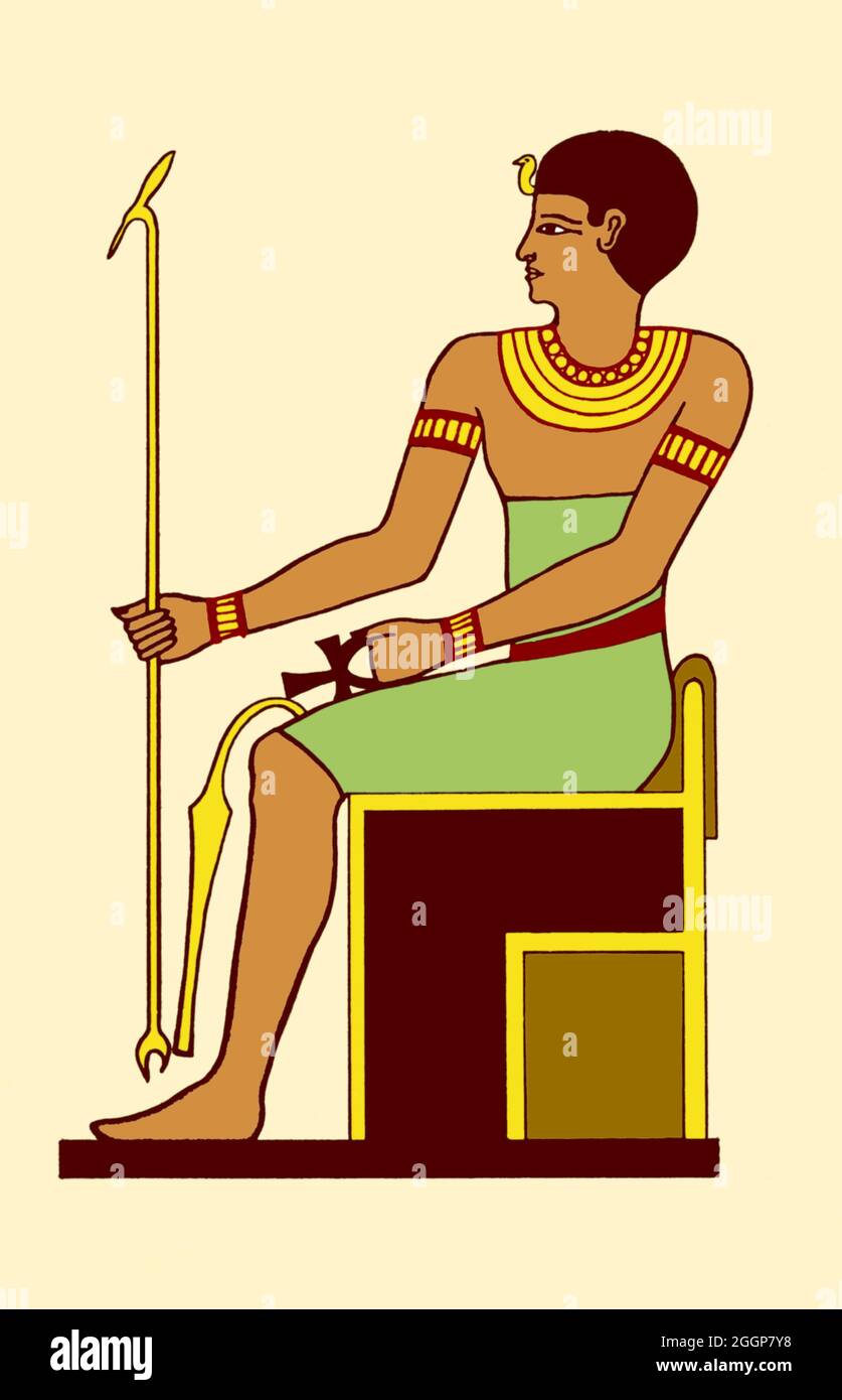Imhotep (ca. 2650-2600 v. Chr.) war ein ägyptischer Universalgelehrter, der unter dem König der dritten Dynastie Djoser als Kanzler des pharao und Hohepriester des sonnengottes Ra bei Heliopolis diente. Stockfoto