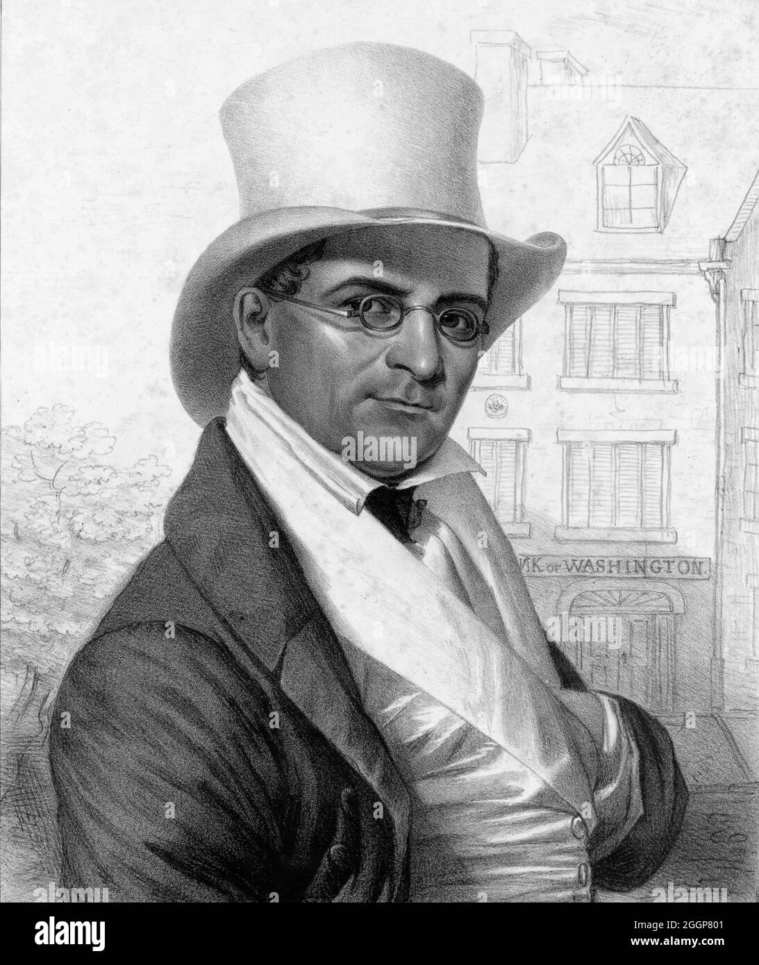 William 'Billy' Costin (circa1780-1842) war ein freier schwarzer Aktivist und Gelehrter, der in den 1820er Jahren erfolgreich Sklavencodes am Circuit Court des District of Columbia in Frage stellte. Stockfoto