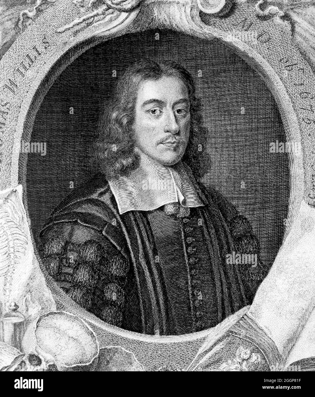 Thomas Willis (1621-1675) war ein englischer Arzt und Gründungsmitglied der Royal Society. Stockfoto