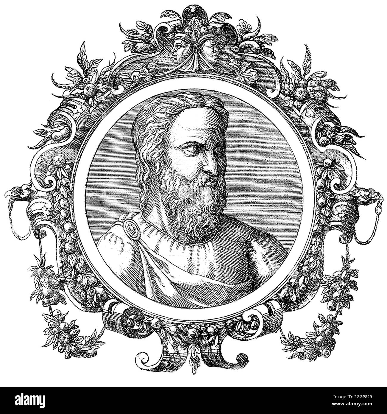 Aretaeus war ein gefeierter griechischer Arzt, der wahrscheinlich in der zweiten Hälfte des zweiten Jahrhunderts nach Christus in Kappadokien lebte, einem Teil des Römischen Reiches. Stockfoto
