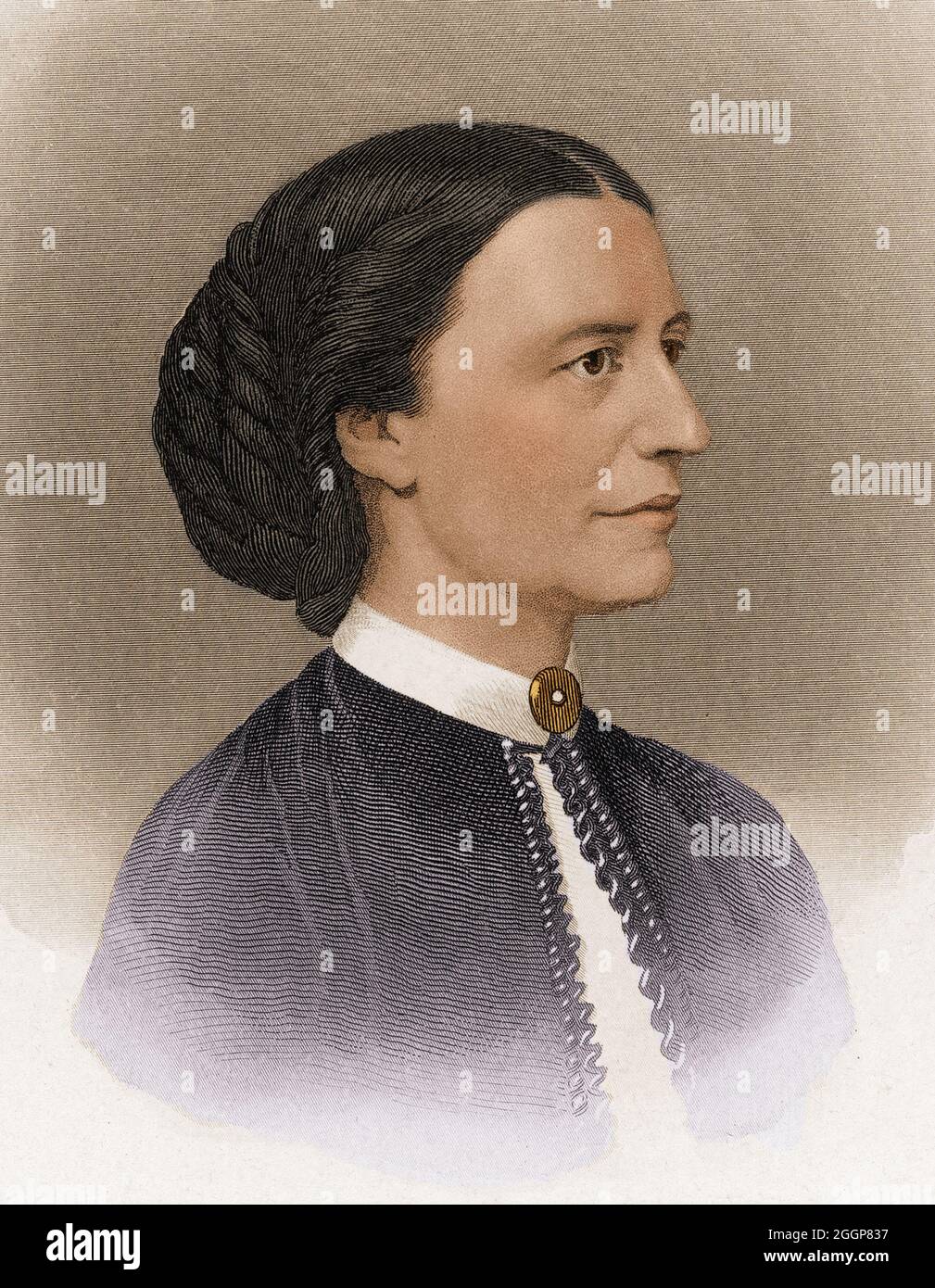 Clara Barton (1821 - 1912) war eine autodidaktisch unterrichtete Krankenschwester, die das amerikanische Rote Kreuz gründete. Stockfoto