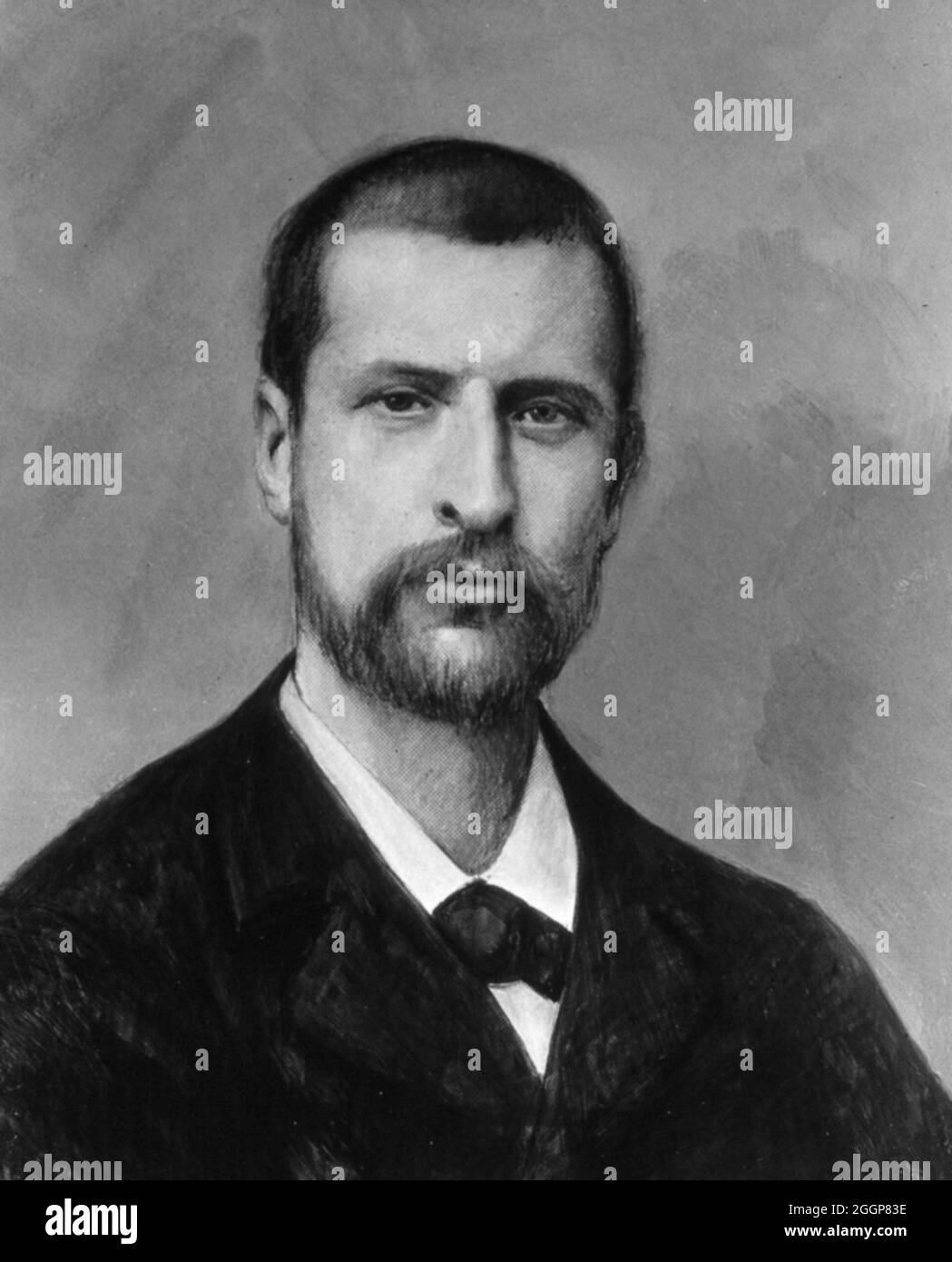 Alexandre Yersin (1863-1943), schweizerisch-französischer Bakteriologe und Mitentdecker des für die Beulenpest verantwortlichen Bazillus, der später zu seinen Ehren Yersinia pestis genannt wurde, im Jahr 1894. Stockfoto