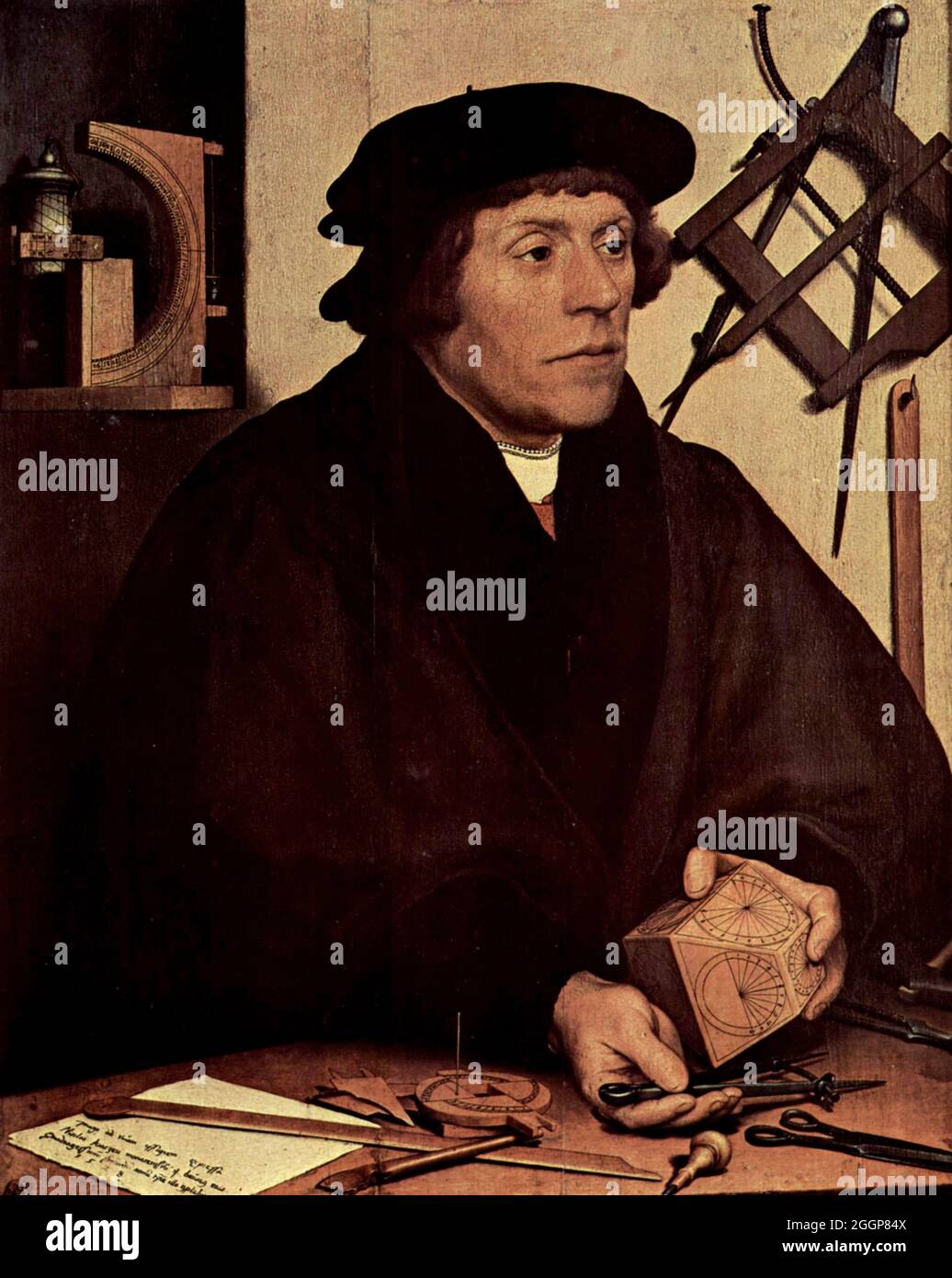 Nichola Kratzer (1487-1550), deutscher Mathematiker, der eine Hofanstellung als Astronom und Horologe von König Heinrich VIII. Innehatte Stockfoto