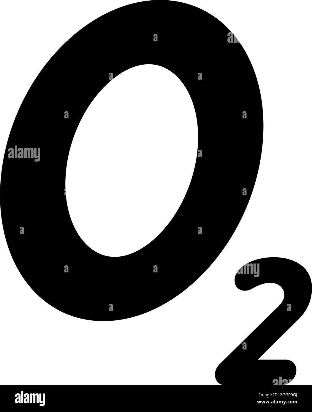 Sauerstoff chemische Formel O2 Air Symbol schwarz Farbe Vektor Illustration  flach Stil einfaches Bild Stock-Vektorgrafik - Alamy