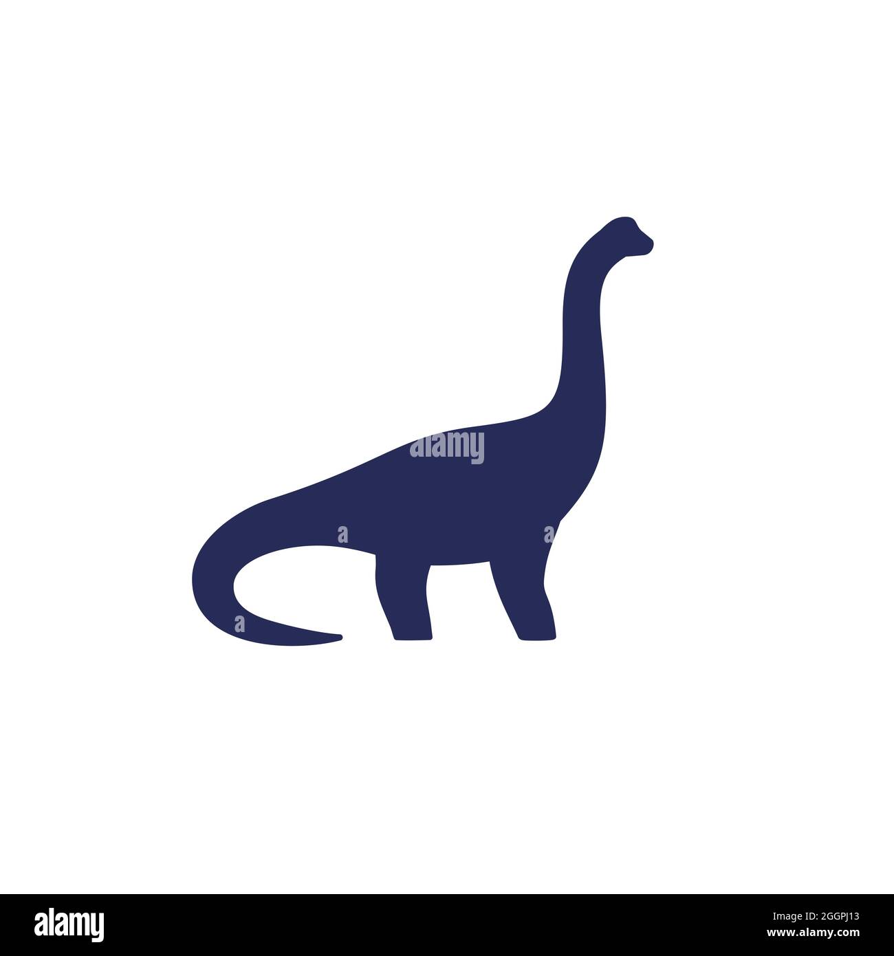 Dinosaurier, Sauropod-Ikone auf Weiß Stock Vektor