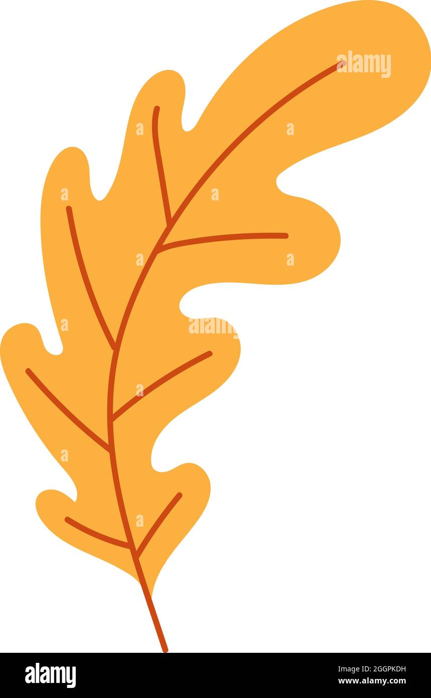 Orangene Herbstblätter Vektorgrafik. Herbstlicher Halloween Rahmen mit Blättern, grafischer Ikone oder Druck isoliert auf weißem Hintergrund Stock Vektor