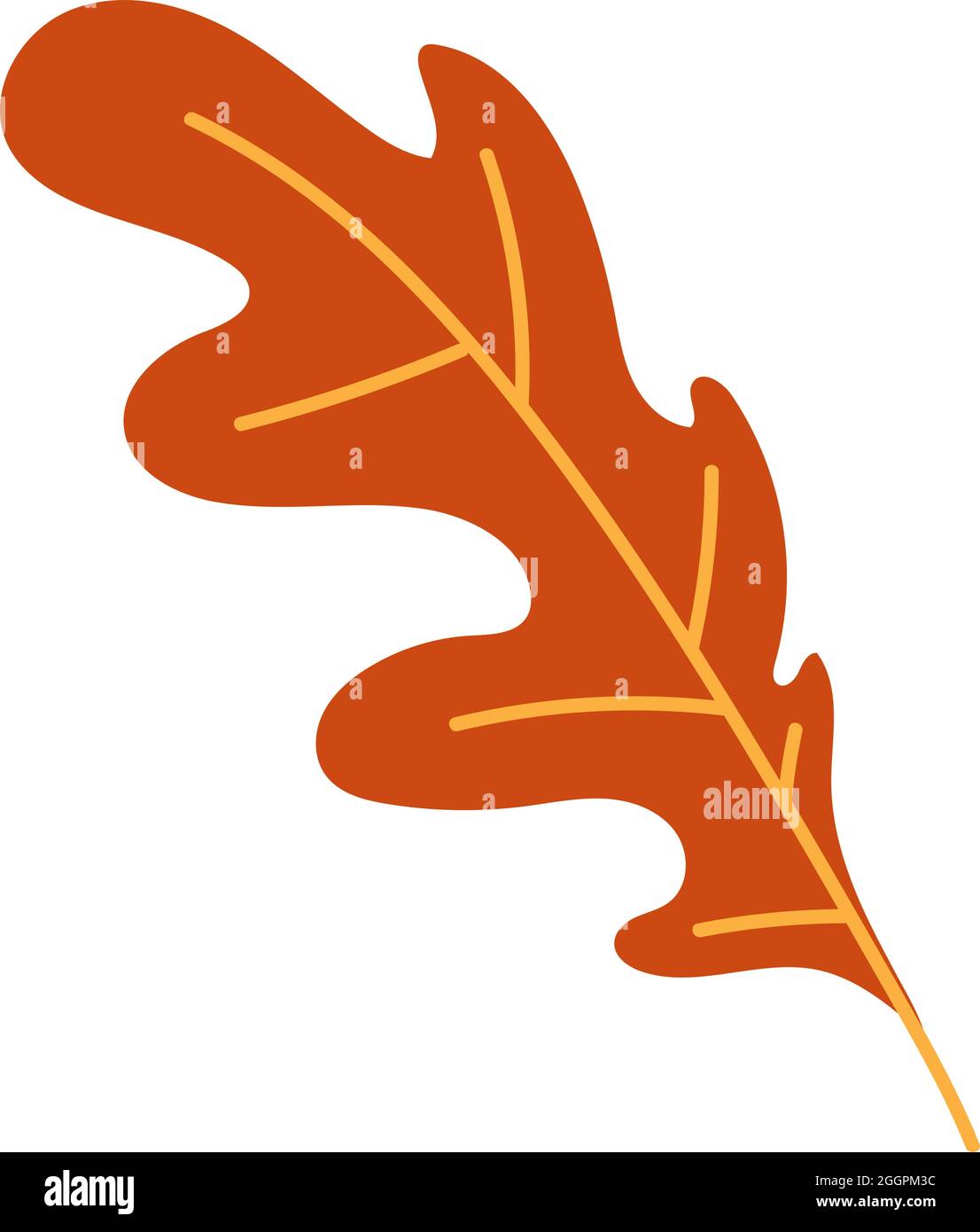 Orangene Herbstblätter Vektorgrafik. Herbstlicher Halloween Rahmen mit Blättern, grafischer Ikone oder Druck isoliert auf weißem Hintergrund. Stock Vektor