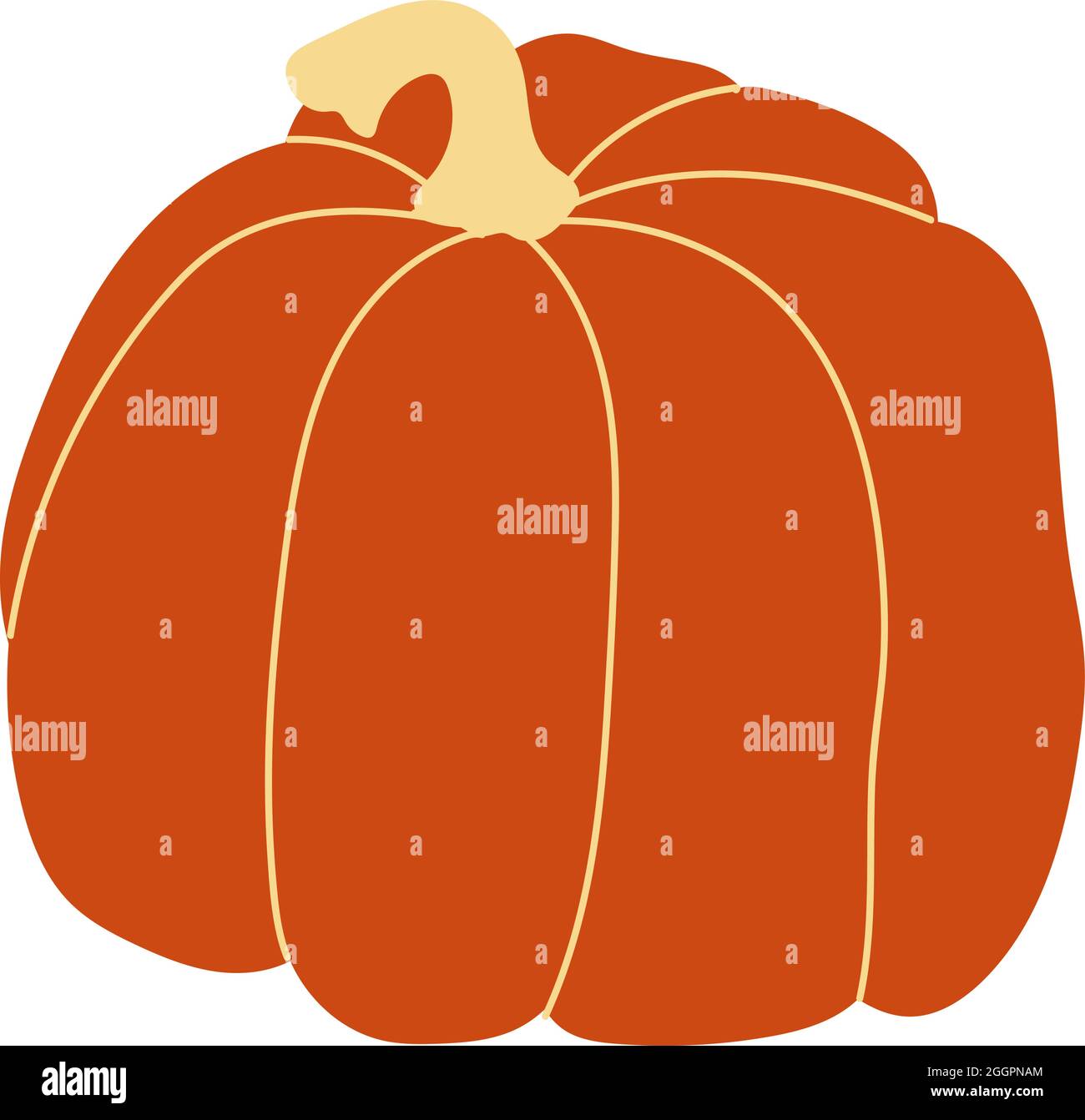 Vektorgrafik Orange Kürbis. Herbst halloween Kürbis, Gemüse Grafik Symbol oder Druck, isoliert auf weißem Hintergrund Stock Vektor