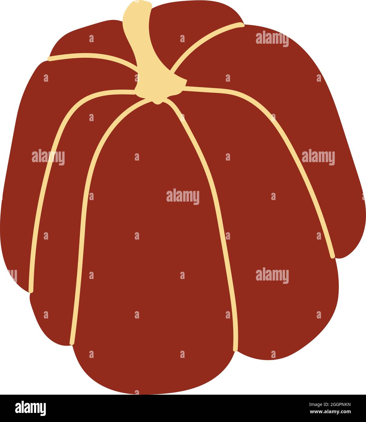 Vektorgrafik Orange Kürbis. Herbst halloween Kürbis, Gemüse Grafik Symbol oder Druck, isoliert auf weißem Hintergrund Stock Vektor