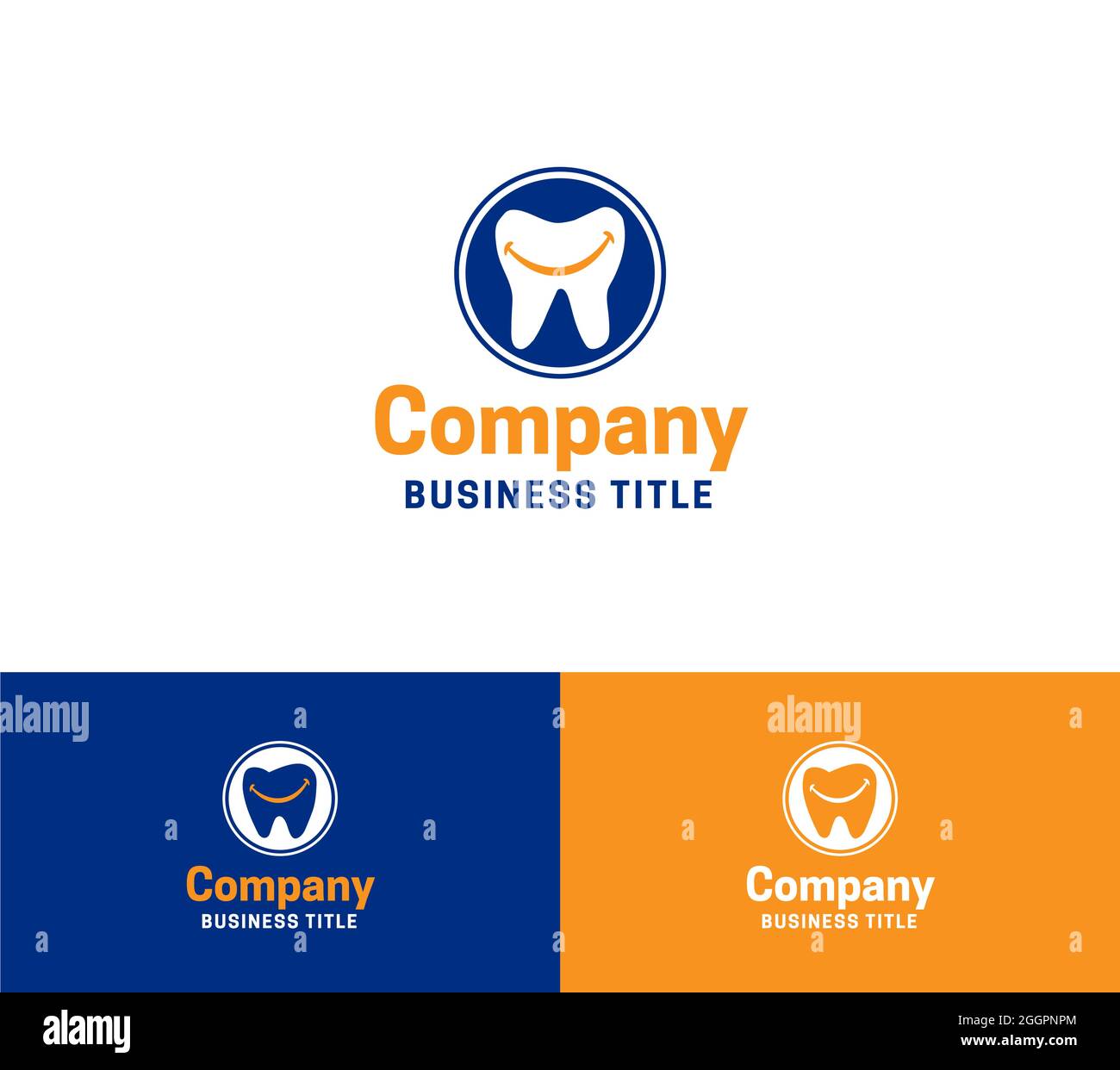 Dental Clinic Logo mit Happy Tooth Stock Vektor