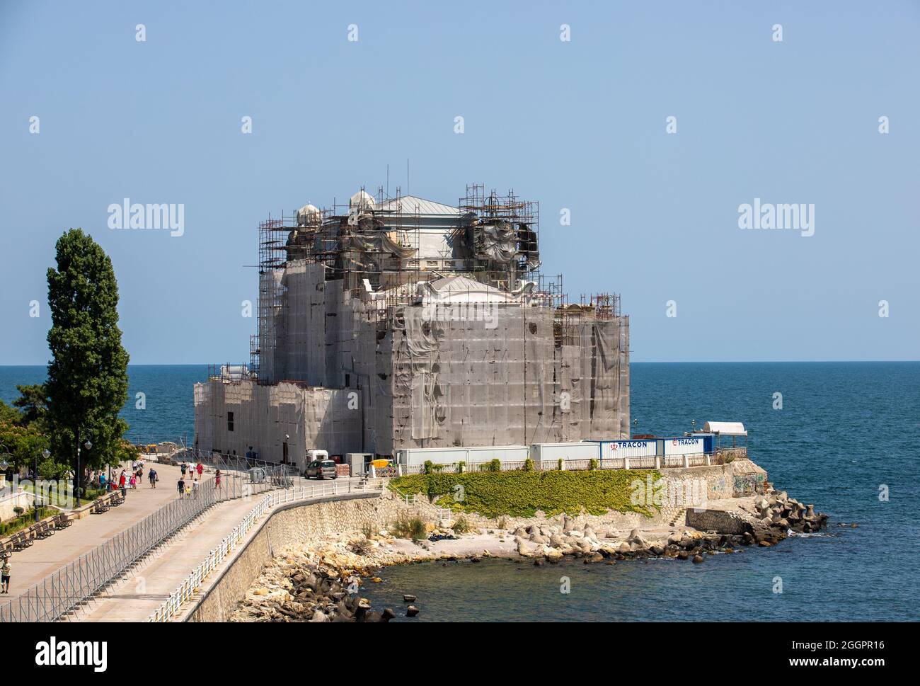 CONSTANTA, RUMÄNIEN - 29. Jul 2021: Das berühmte Casino in Constanta, Rumänien wird renoviert Stockfoto