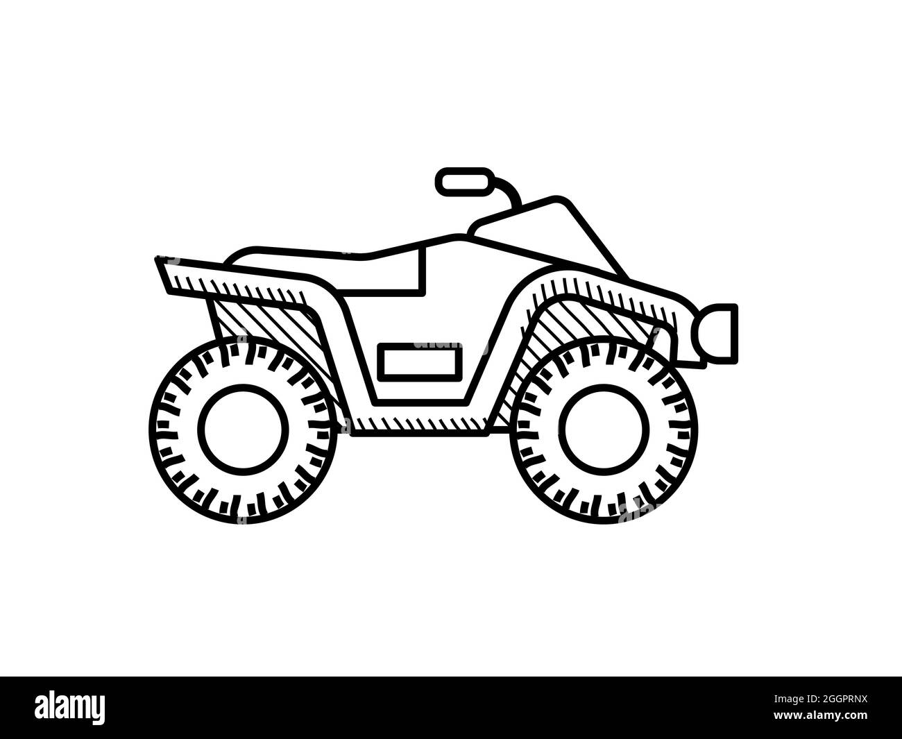 Quad bike zum ausmalen für Kinder. ATV-Fahrrad Stock Vektor