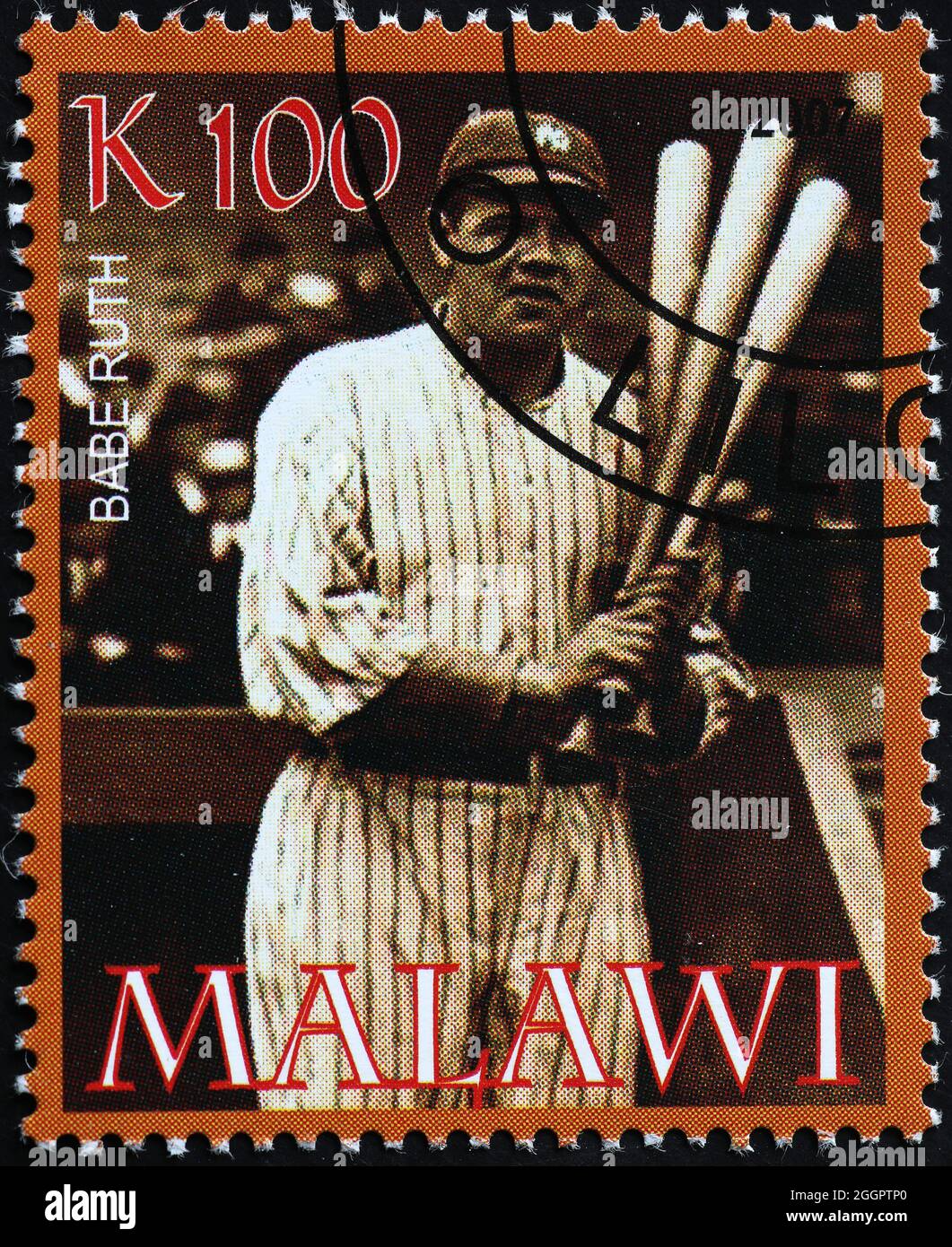 Baseballspieler Babe Ruth auf Briefmarke Stockfoto