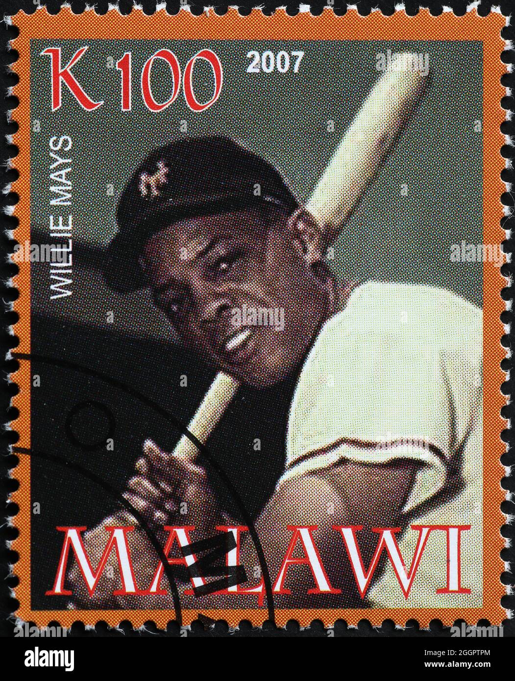 Baseballspieler Willie Mays auf Briefmarke Stockfoto