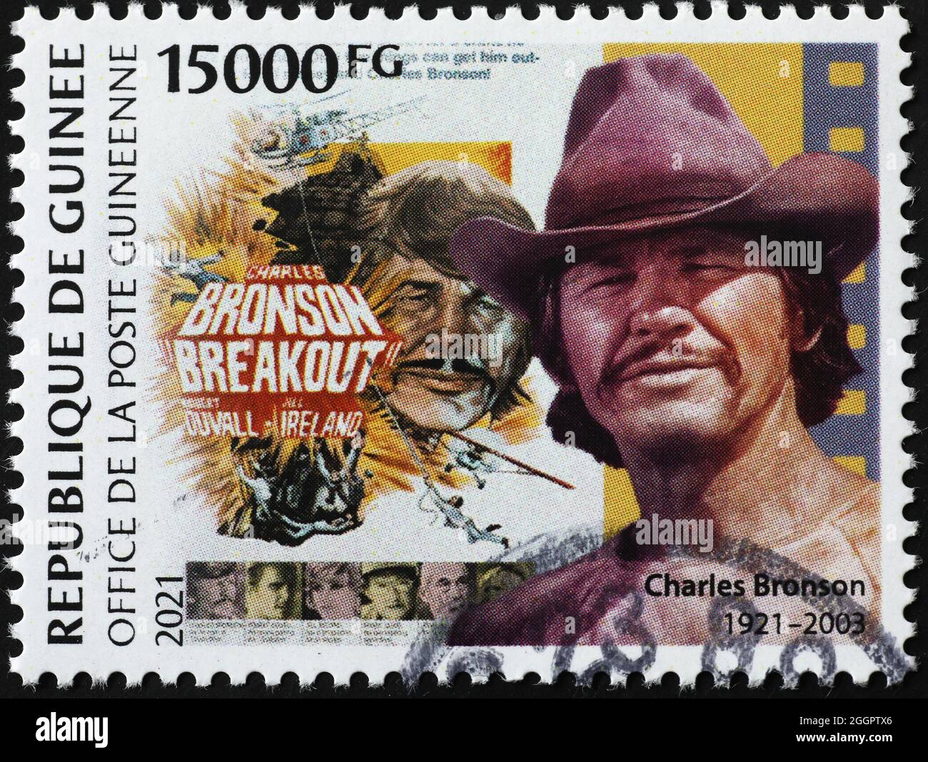 Charles Bronson auf Briefmarke von Guinea Stockfoto