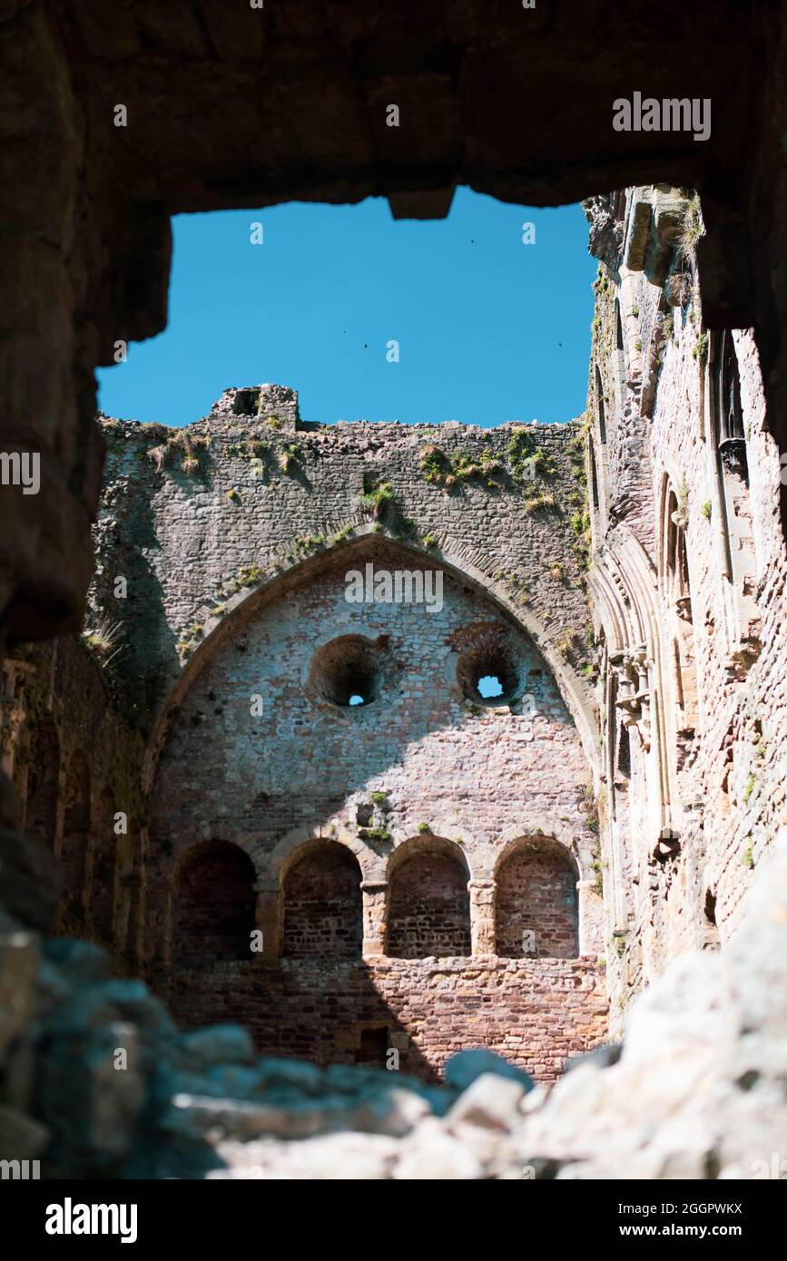 Chepstow Castle, Wales, April 2021. Stockfoto