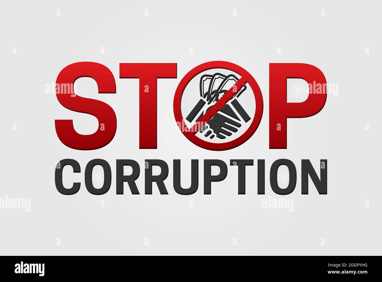 Symbol „Stop Corruption and Anti-Corruption“ – Hintergrunddarstellung „Loo“ Stock Vektor