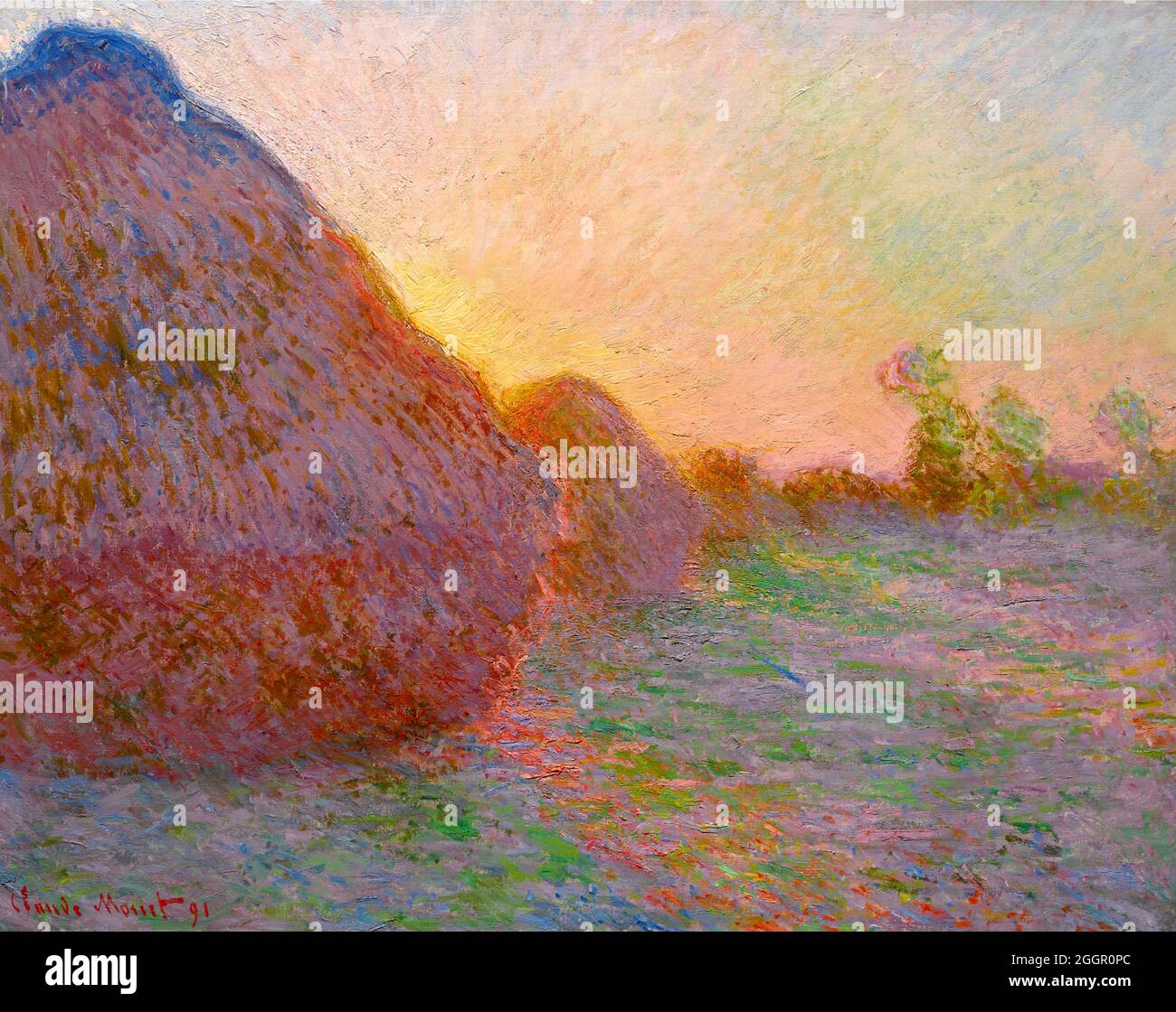 Claude Monet Kunstwerk mit dem Titel Meules or Haystacks - 1890 Stockfoto