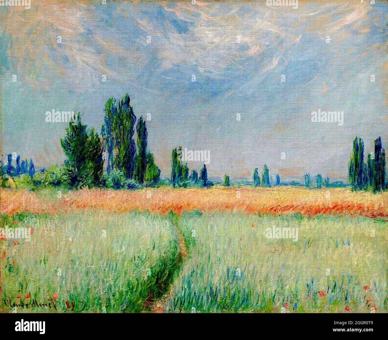 Claude Monet Kunstwerk mit dem Titel The Wheatfield - 1881 Stockfoto