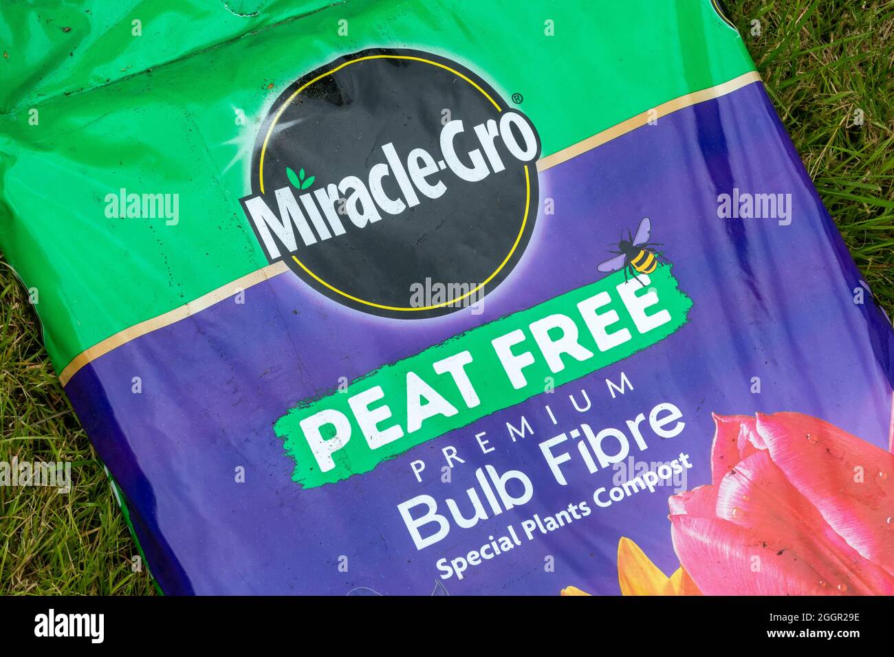 Torffreier Kompost, organisches Material für den Anbau von Pflanzen ohne ausladende Moore, die wichtige Kohlenstoffsenken sind und helfen, den Klimawandel zu verhindern Stockfoto