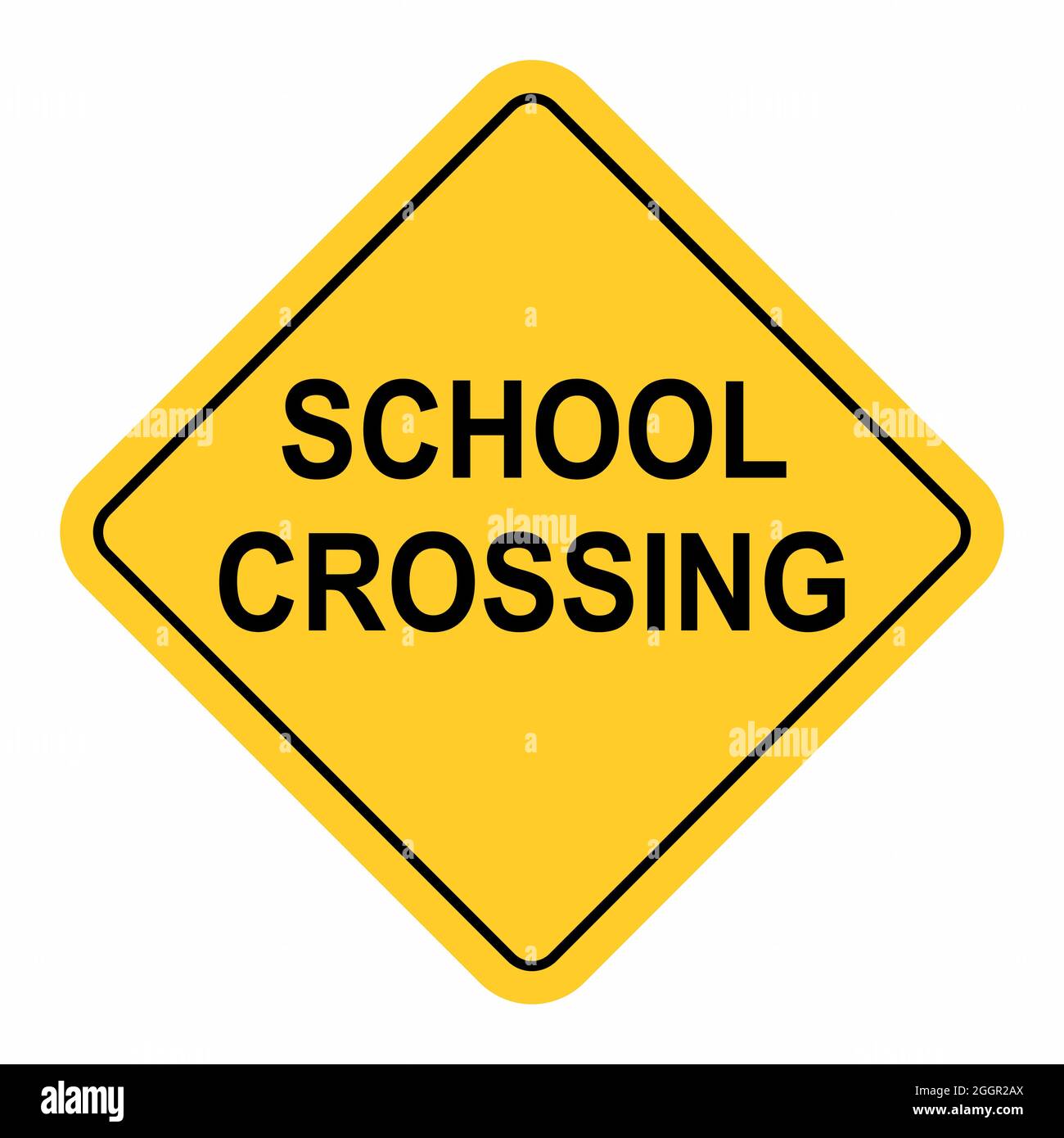 School Crossing Verkehrsschild isoliert auf weißem Hintergrund Stock Vektor
