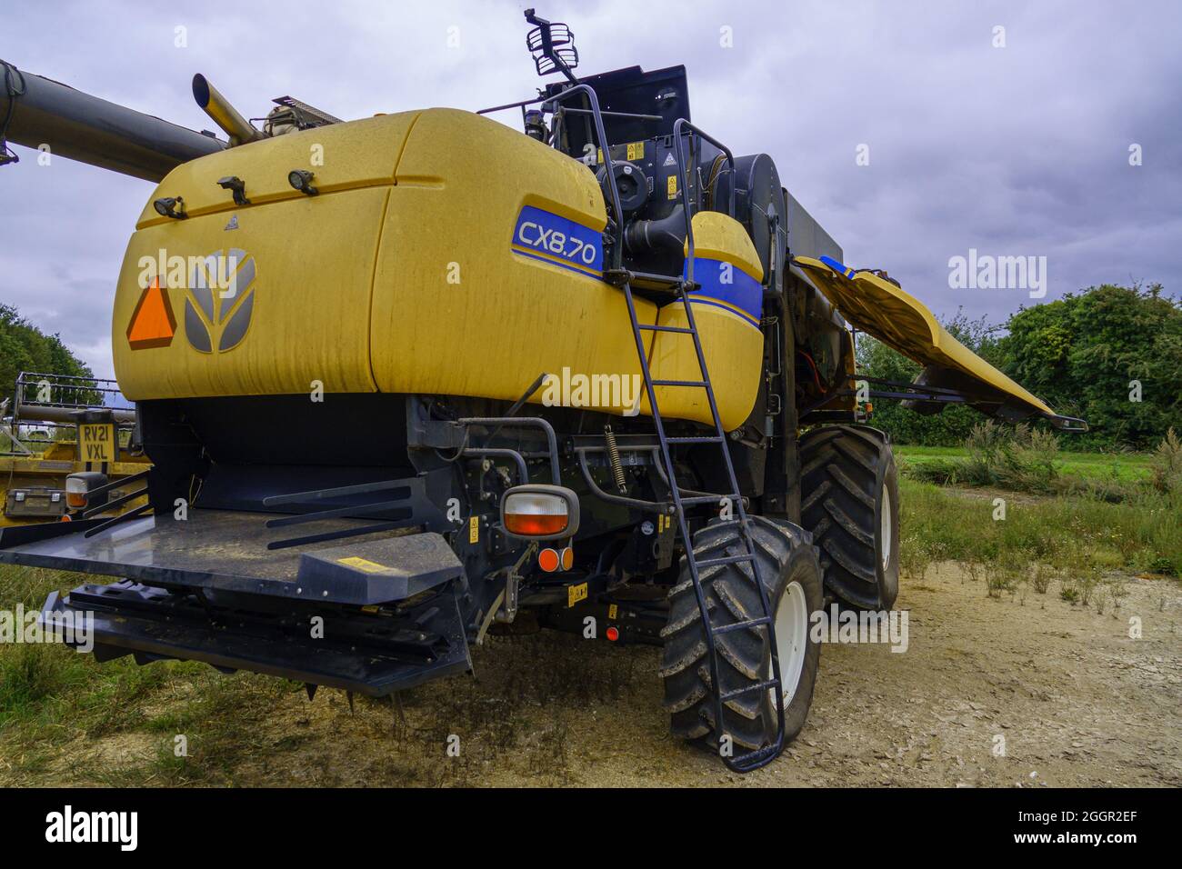 Neuer Holland CX8.70 Stufe V Mähdrescher auf Salisbury Plain Wiltshire UK Stockfoto