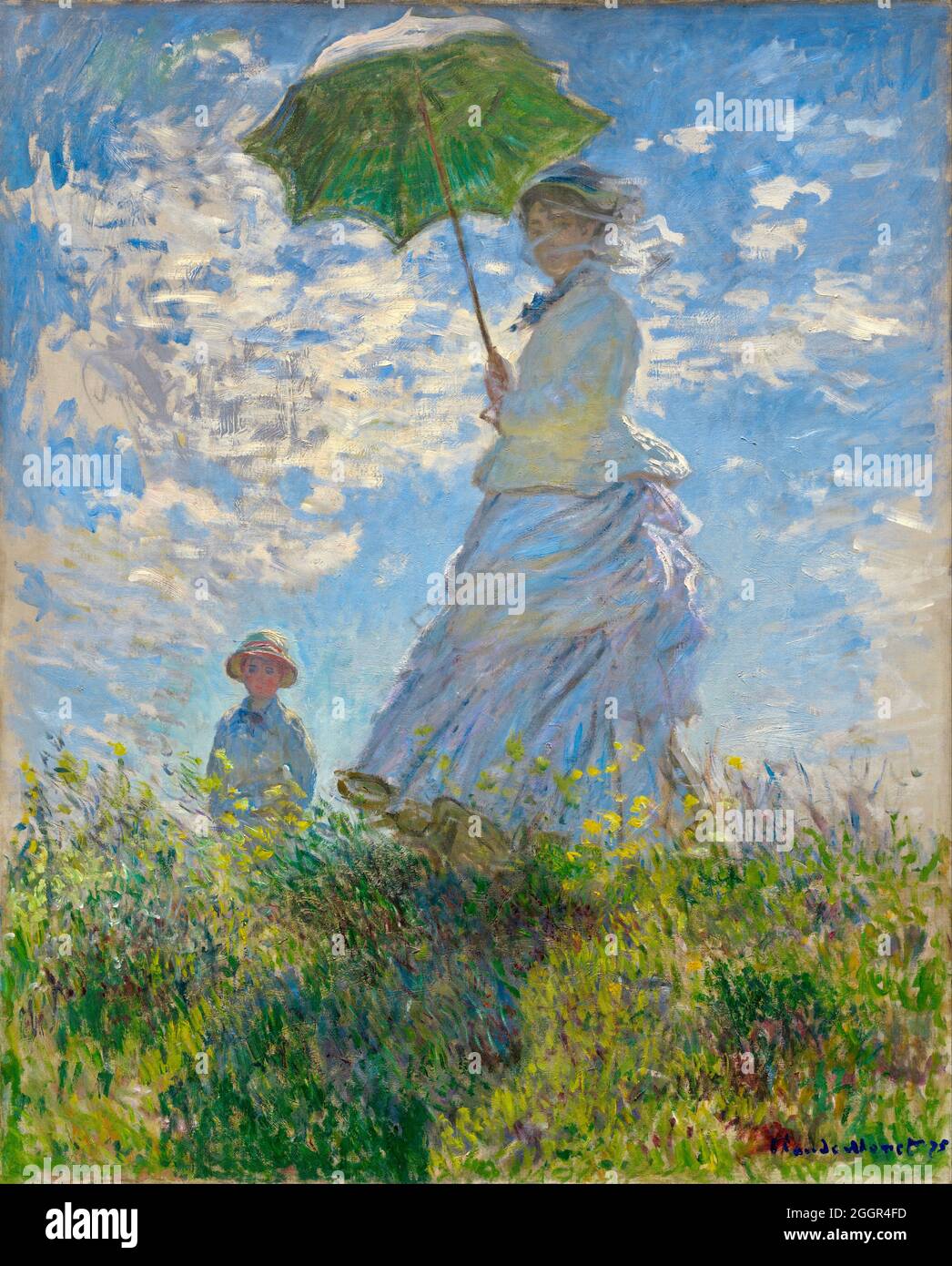 Claude Monet Kunstwerk mit dem Titel Frau mit Sonnenschirm - 1875 Stockfoto