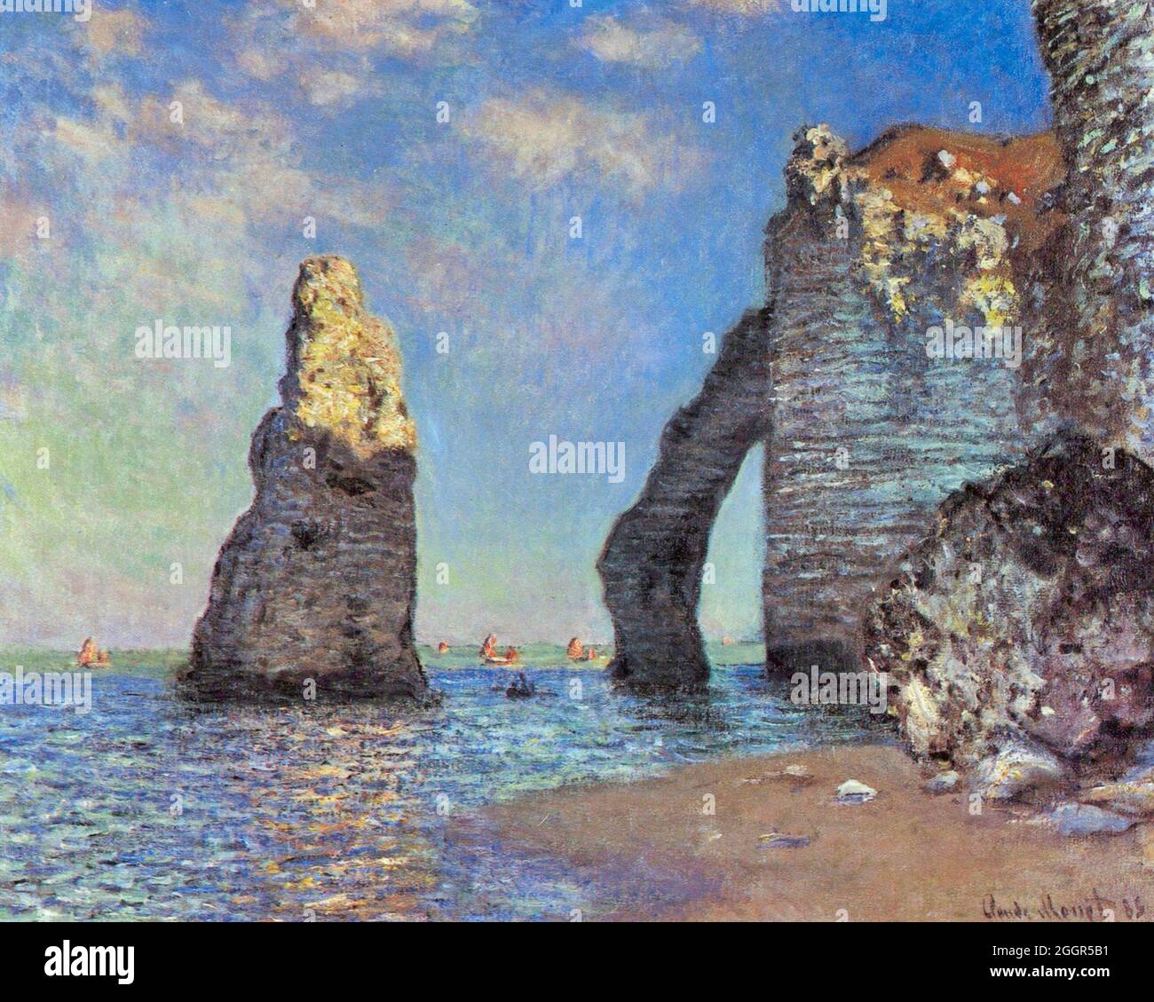 Die Rocky Cliffs von Etretat - Claude Monet - 1885 Stockfoto