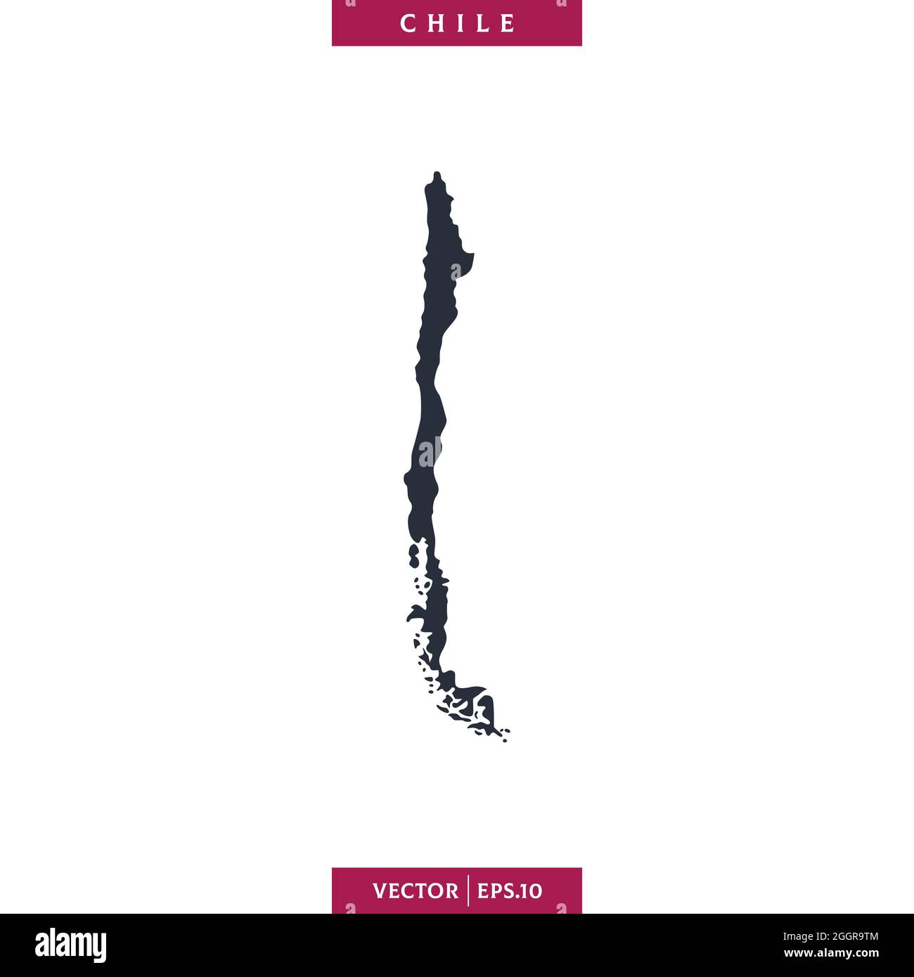 Detaillierte Karte von Chile Vektor Stock Illustration Design Vorlage. Vektor eps 10. Stock Vektor
