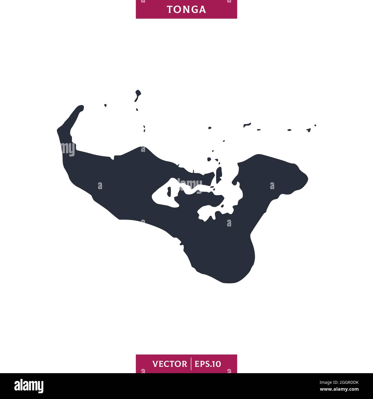 Detaillierte Karte von Tonga Vektor Grafik Design Vorlage. Vektor eps 10. Stock Vektor