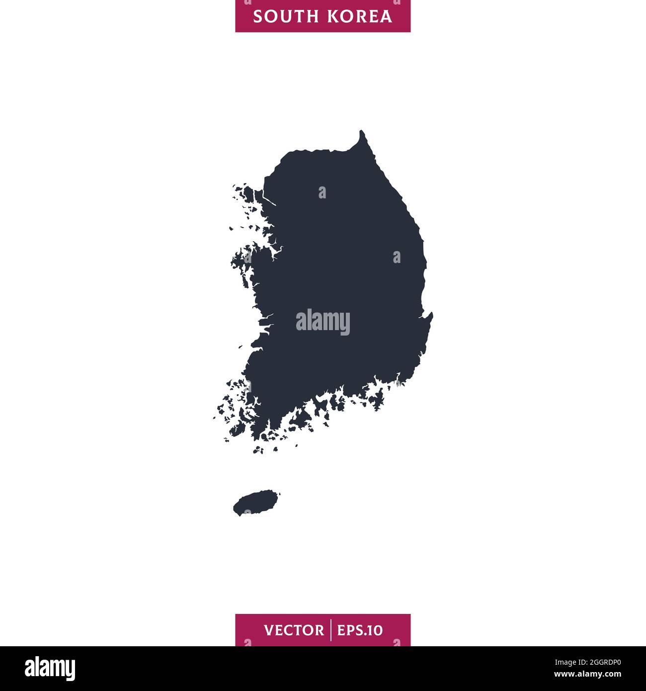 Detaillierte Karte von Südkorea Vektor-Stock Illustration Design-Vorlage. Vektor eps 10. Stock Vektor