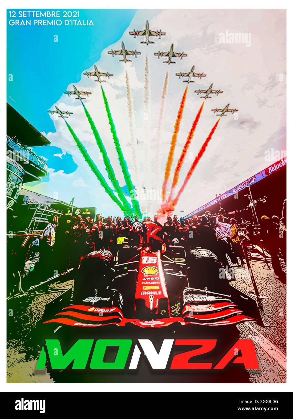 Poster zum Wochenende des italienischen F1-Grand-Prix-Rennens Stockfoto