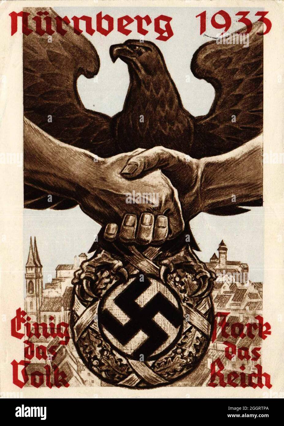 Ein Vintage-Plakat für die jährliche Nazi-Nürnberger Kundgebung 1933 Stockfoto