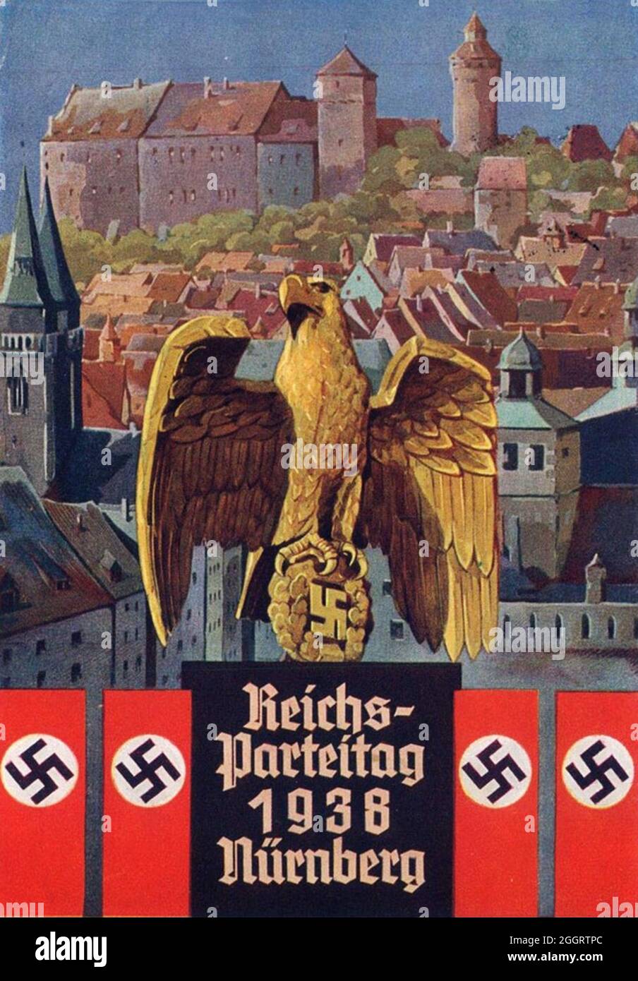 Ein Vintage-Plakat für die jährliche Nazi-Nürnberger Kundgebung 1938 Stockfoto