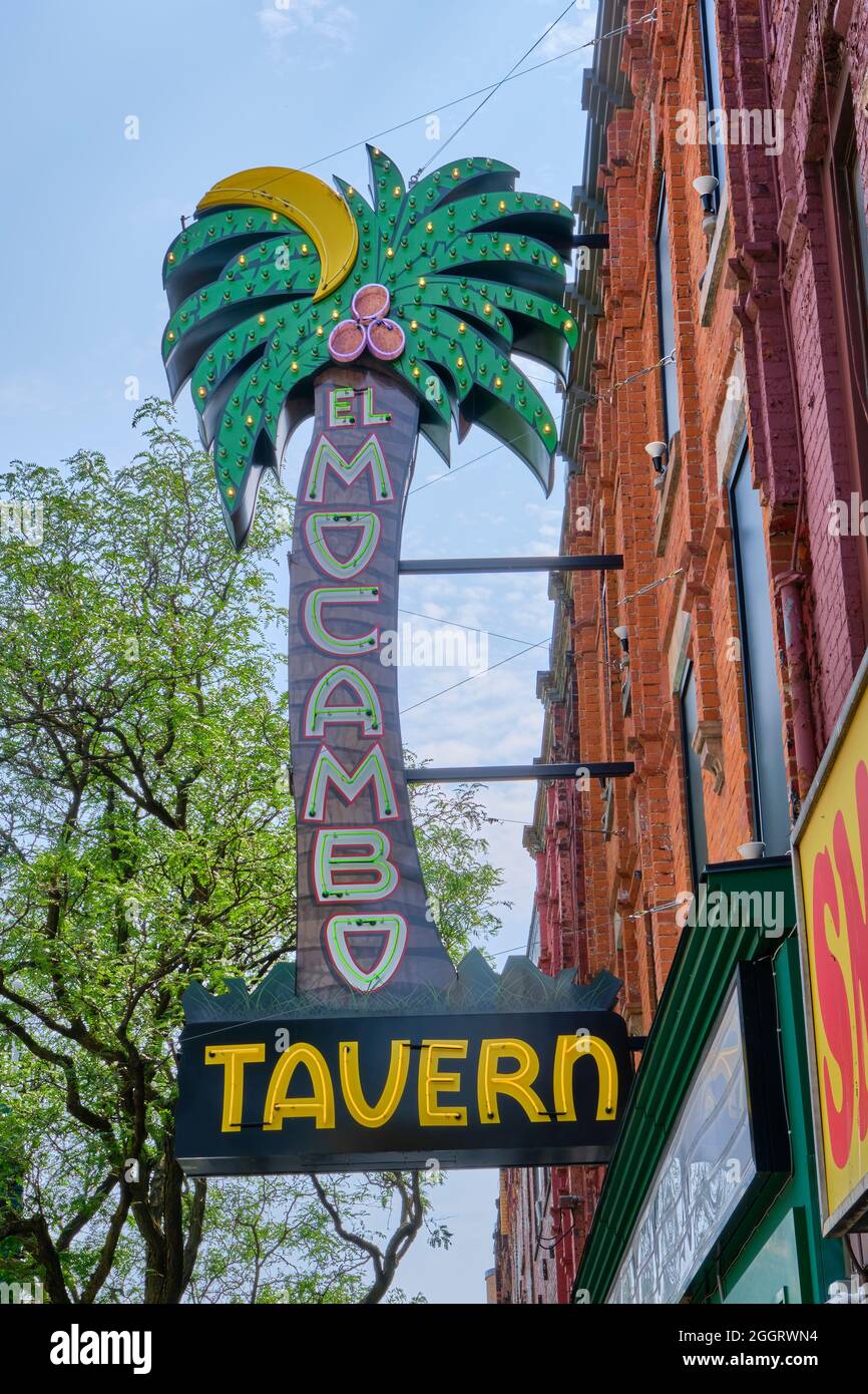 Die El Mocambo Tavern ist ein Nachtclub in der Innenstadt von Toronto, der durch mehrere spontane improvisierte Konzerte der Rolling Stones berühmt wurde. Stockfoto