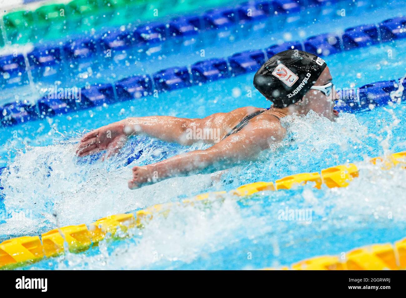 TOKIO, JAPAN - 31. AUGUST: Chantalle Zijderveld aus den Niederlanden tritt während der Olympischen Spiele 2020 in Tokio am 31. August 2021 im Tokyo Aquatics Center in Tokio, Japan, auf dem 100m-Schmetterling der Frau an (Foto: Ilse Schaffers/Orange Picles) NOCNSF Stockfoto