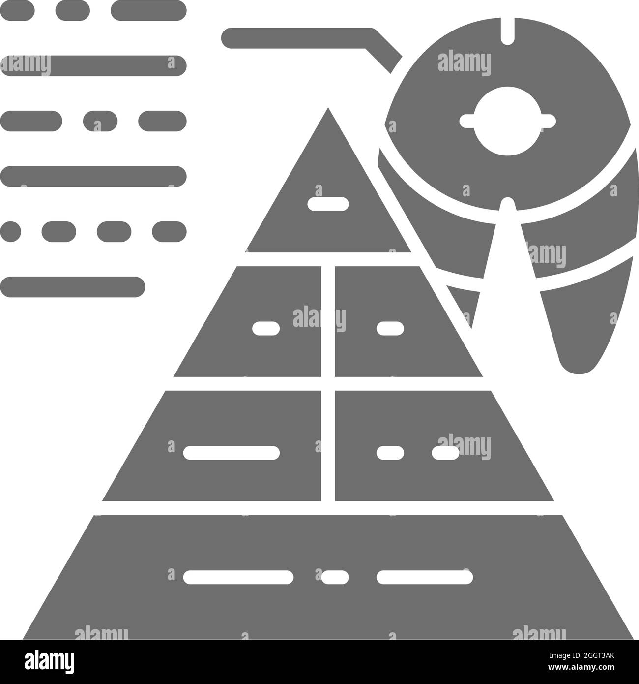 Lebensmittel Nährstoffe, tägliche Zutatenmenge, Kalorien, Proteine, Fette grau Symbol. Stock Vektor