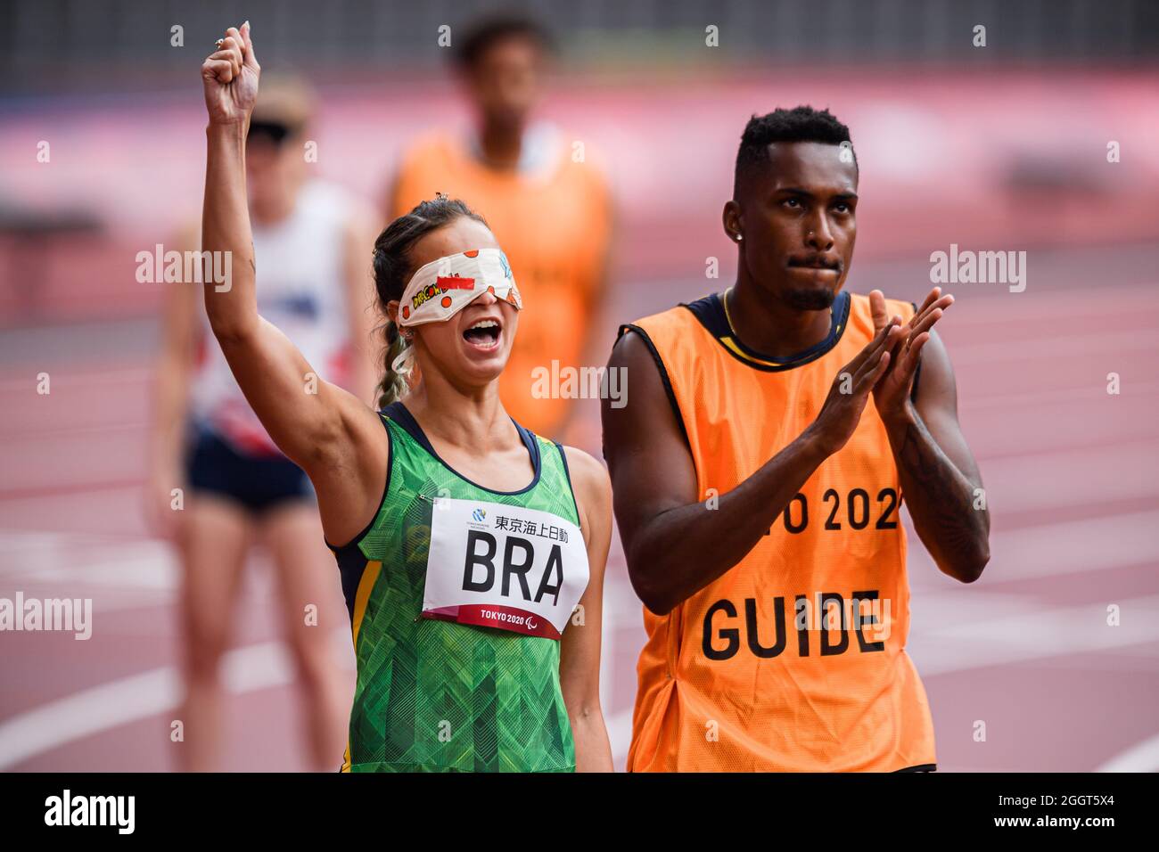 TOKIO, JAPAN. September 2021. SALVATINI SPOLADORE Lorena aus Brasilien tritt am Freitag, den 03. September 2021 in TOKIO, JAPAN, im Universal 4x4 bei den Paralympischen Spielen Tokio 2020 im Olympiastadion an. Kredit: Taka G Wu/Alamy Live Nachrichten Stockfoto